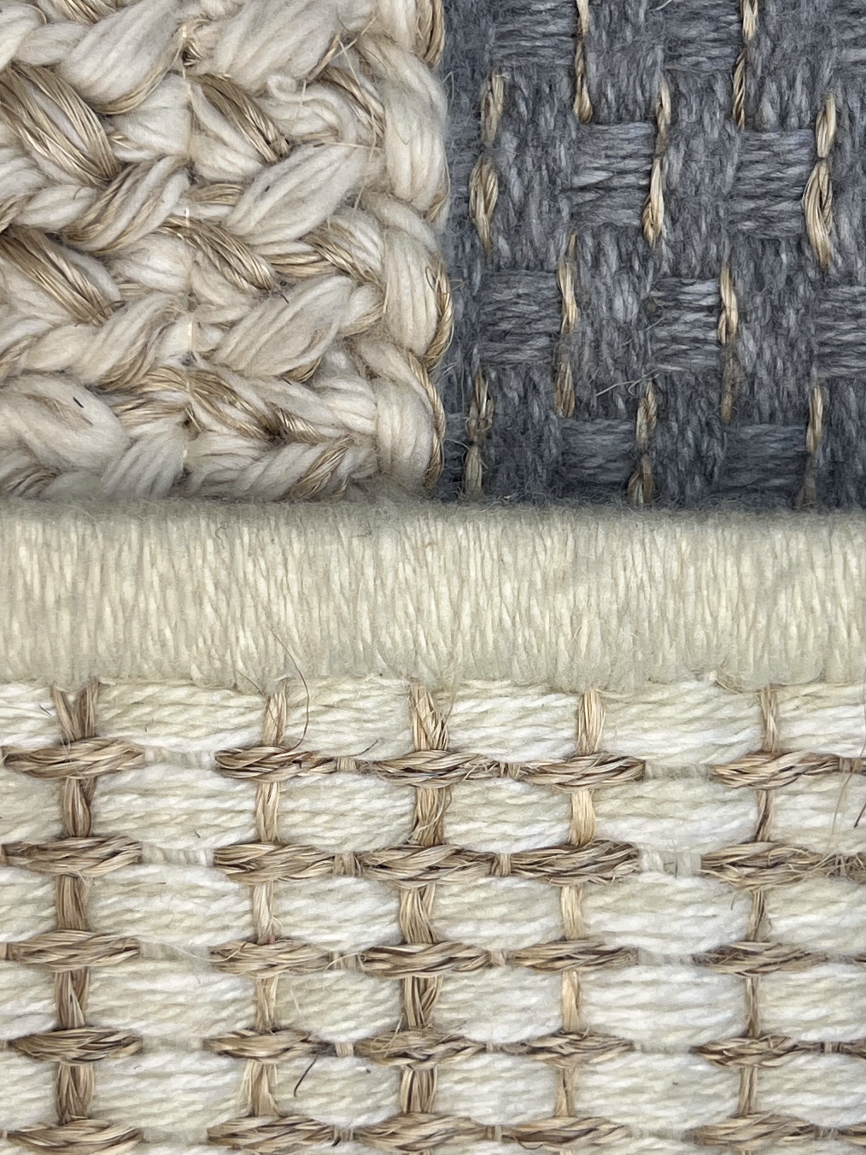Cream Ribbed-loop Flatweave Area Rug