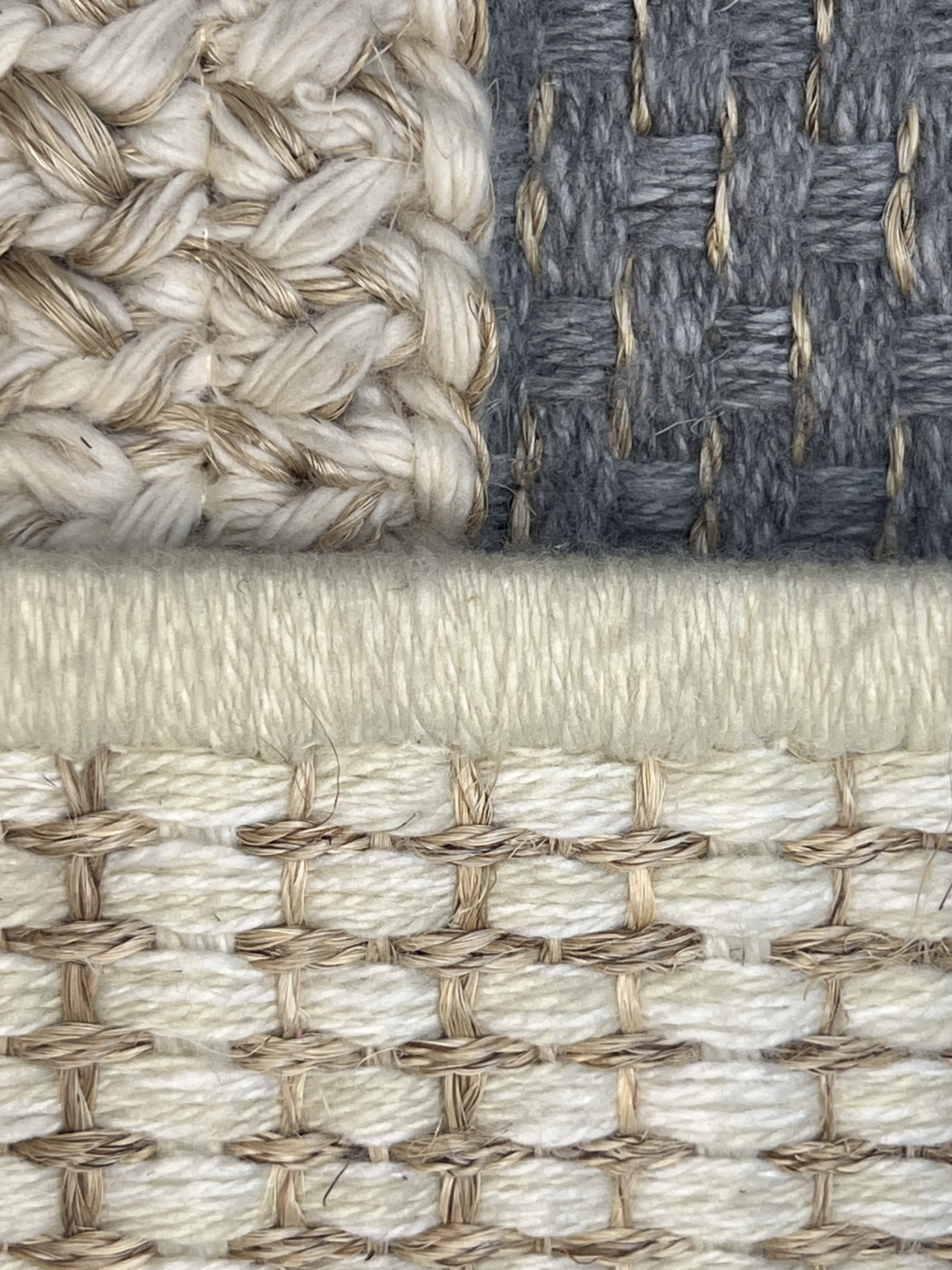 Cream Ribbed-loop Flatweave Area Rug