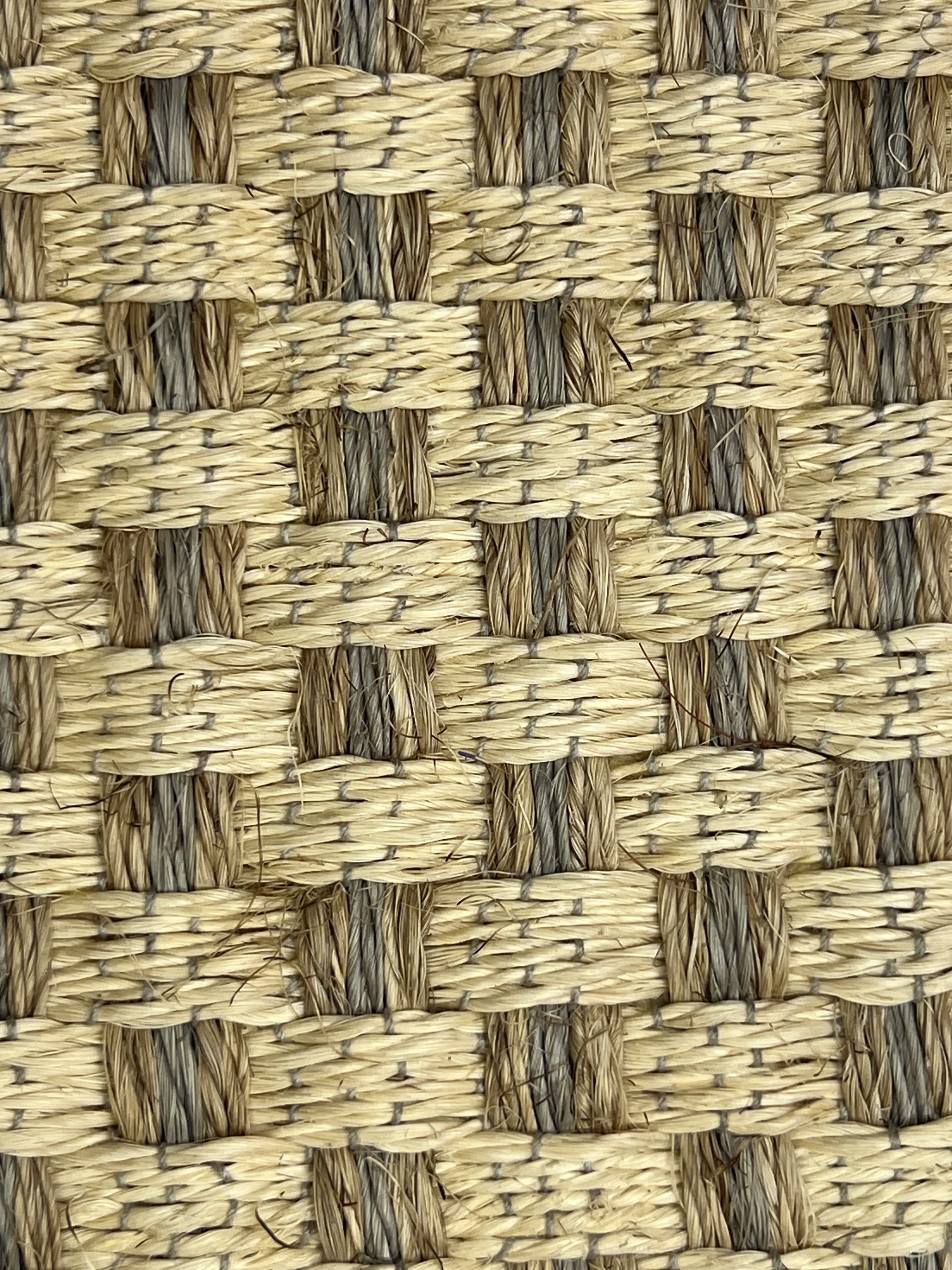 Tan and Grey Natural Basketweave Area Rug