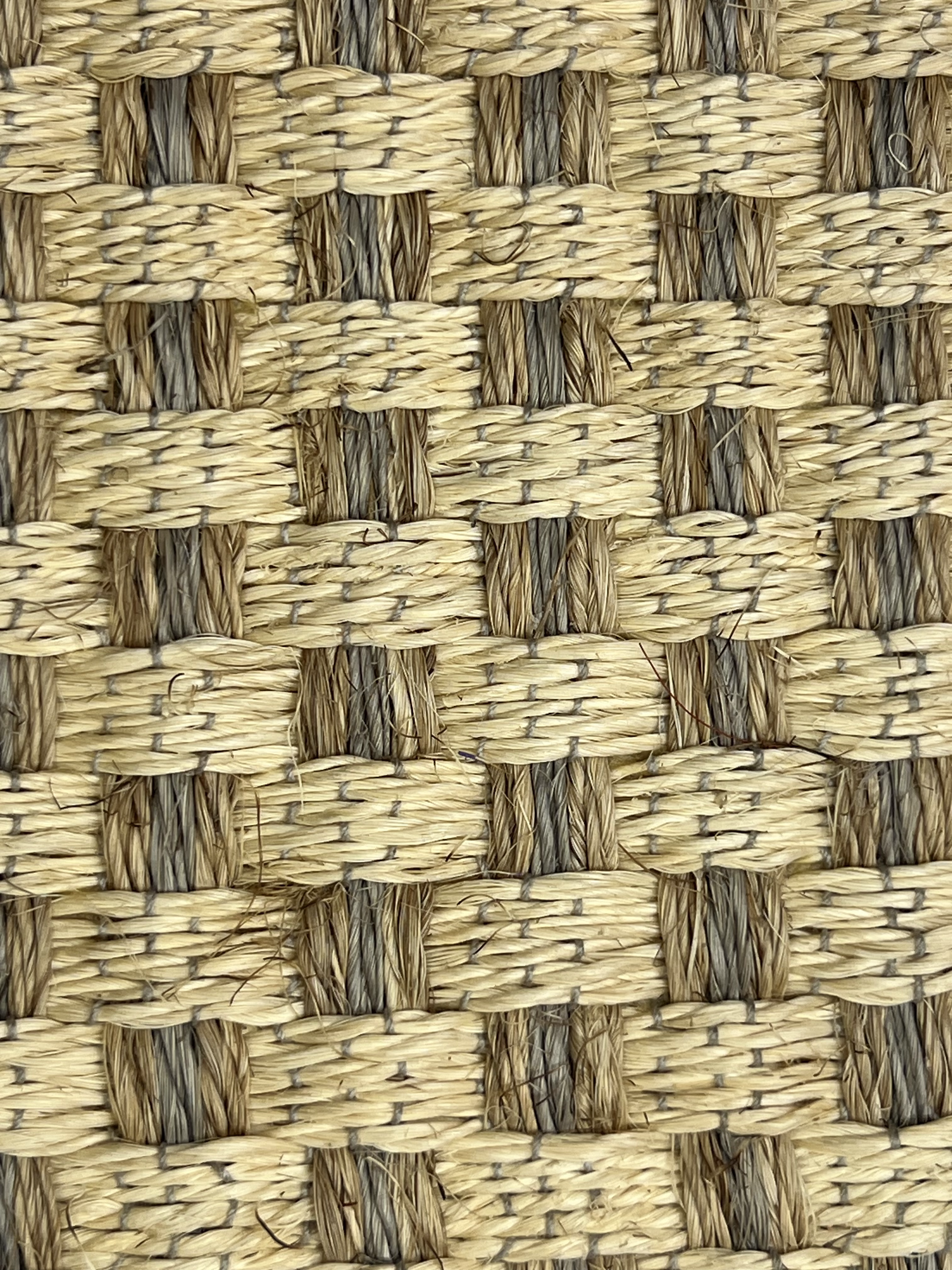Tan and Grey Natural Basketweave Area Rug