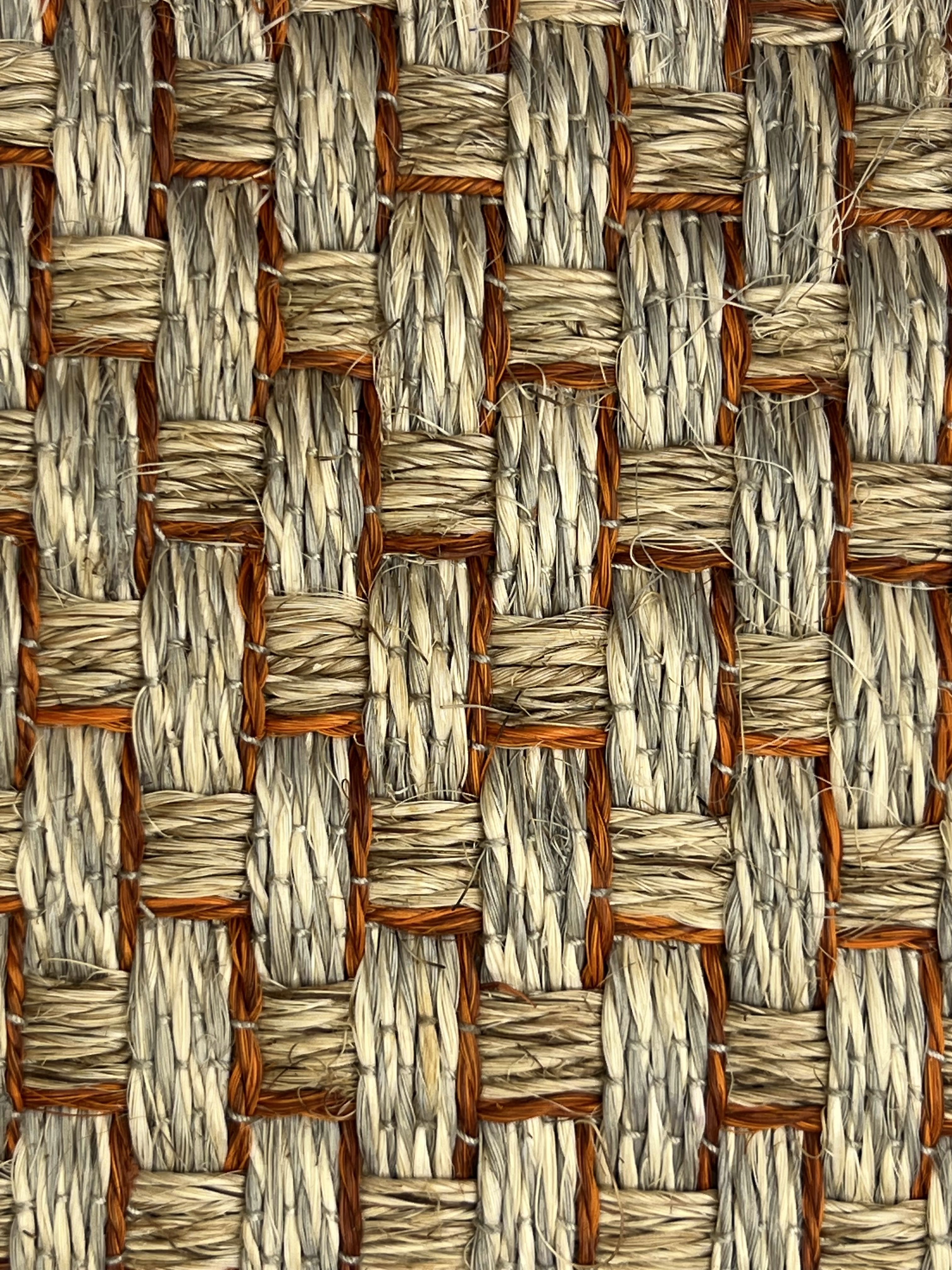 Brown, Cream and Rust Multicolor Basketweave Area Rug