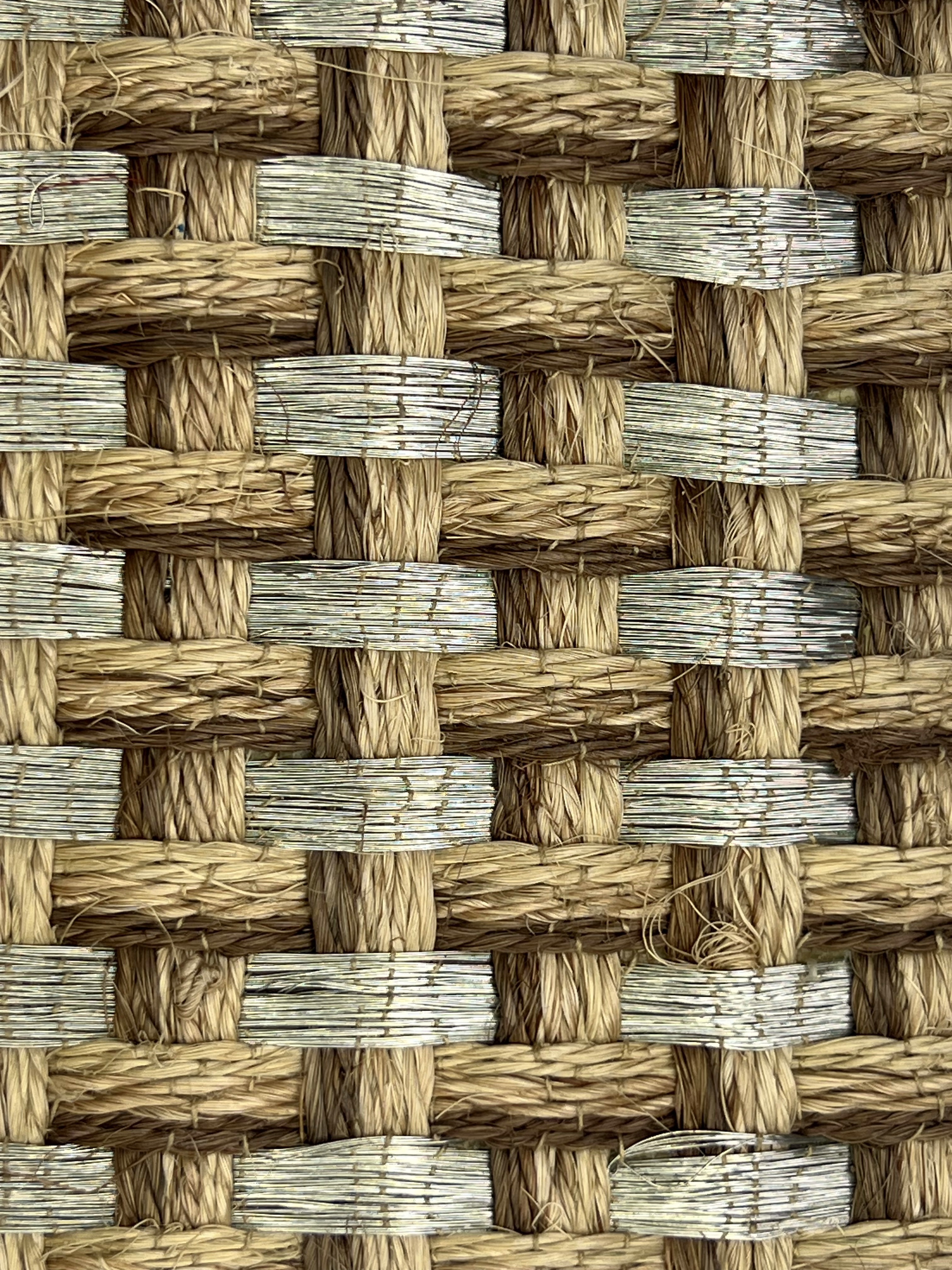 Grey and Cream Basketweave Area Rug