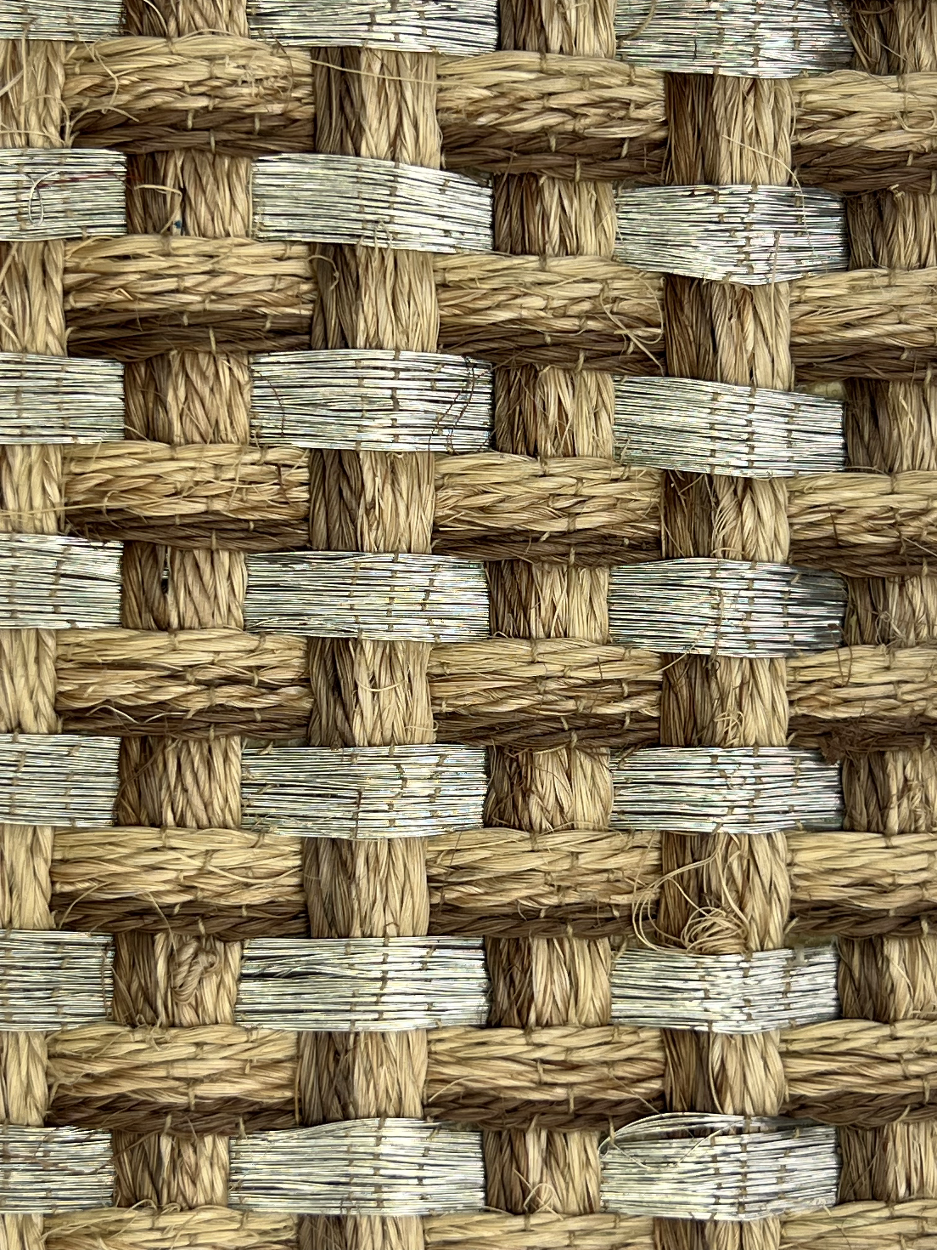 Grey and Cream Basketweave Area Rug