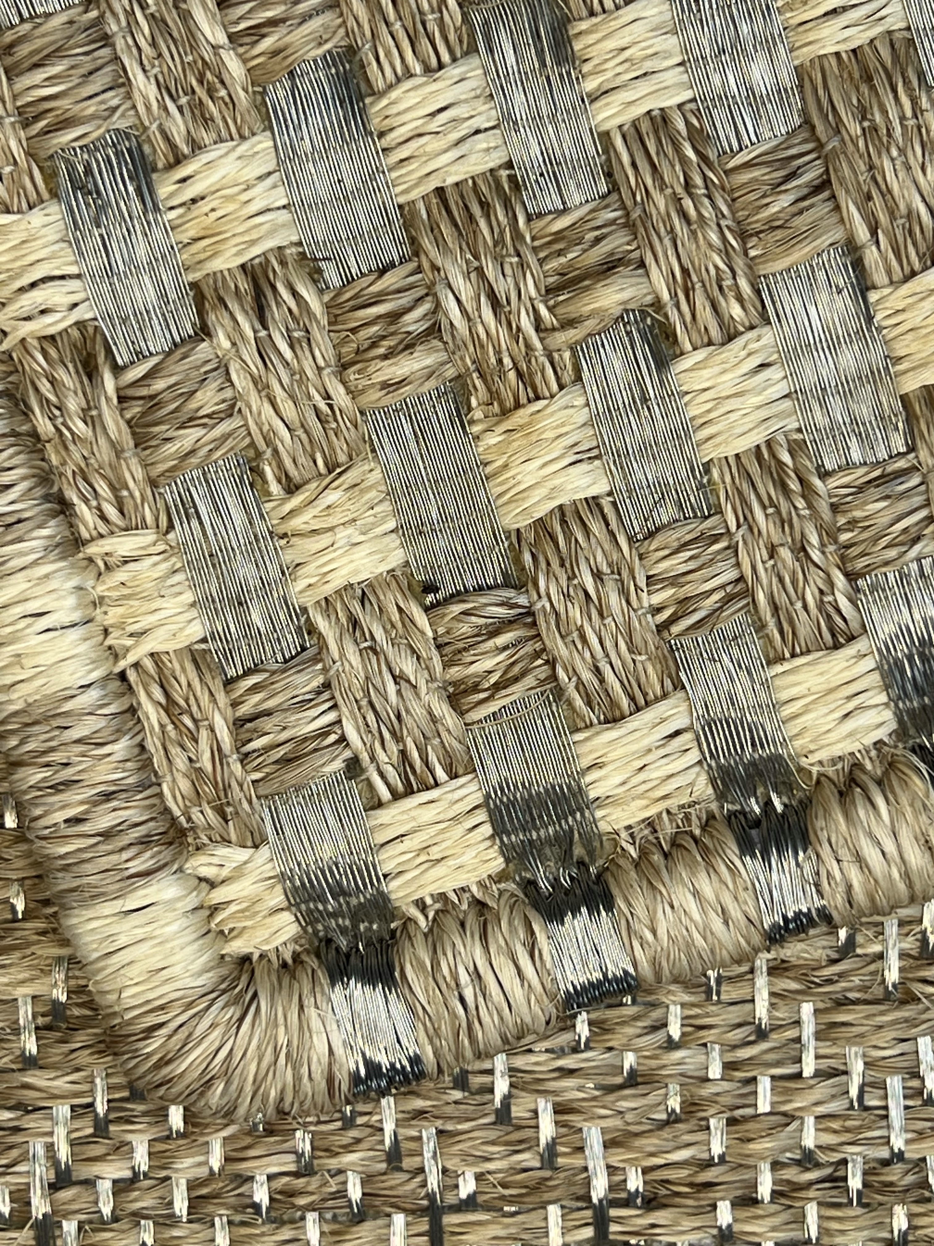 Mixed Natural Chunky Basketweave Area Rug