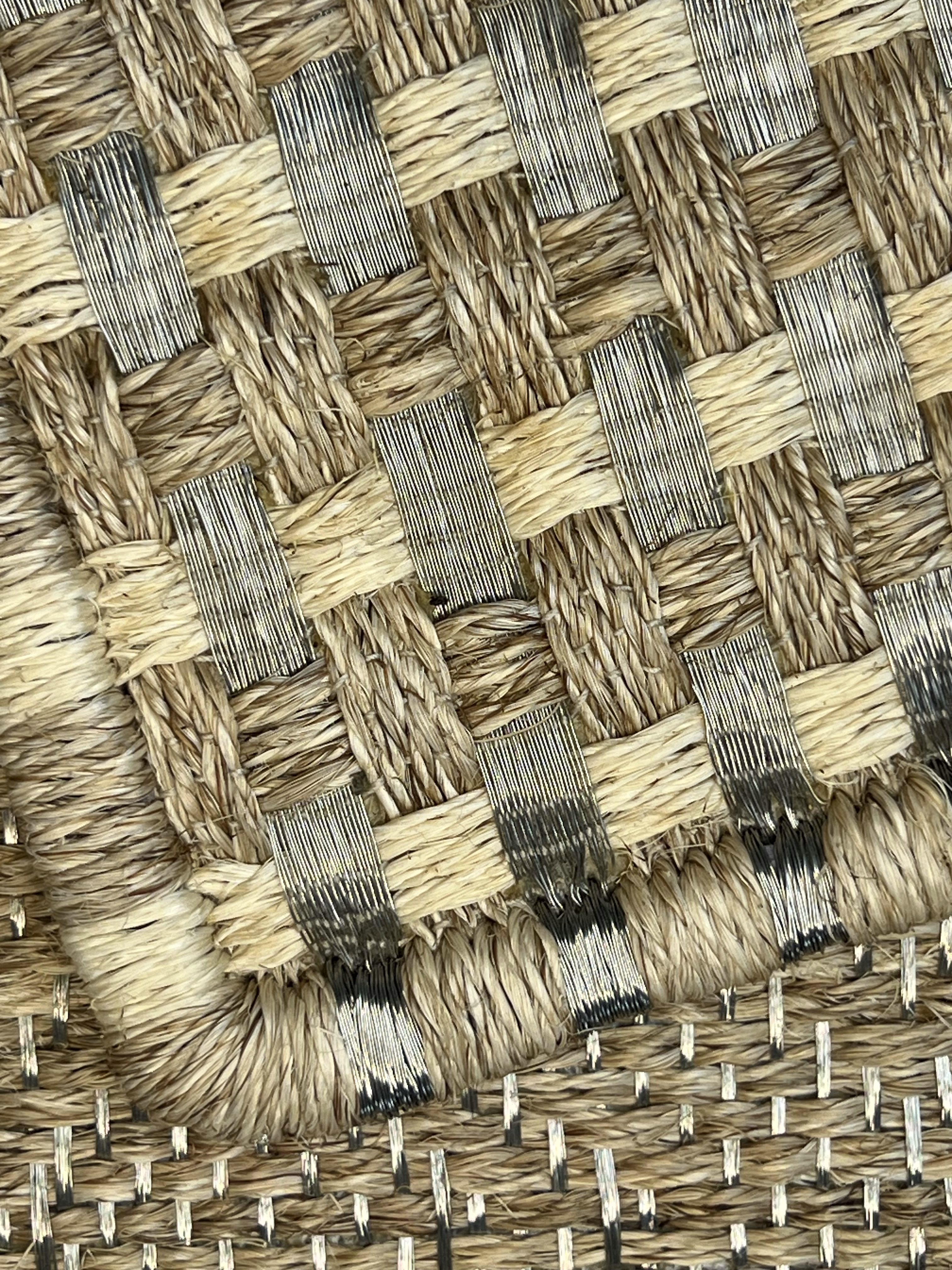 Mixed Natural Chunky Basketweave Area Rug