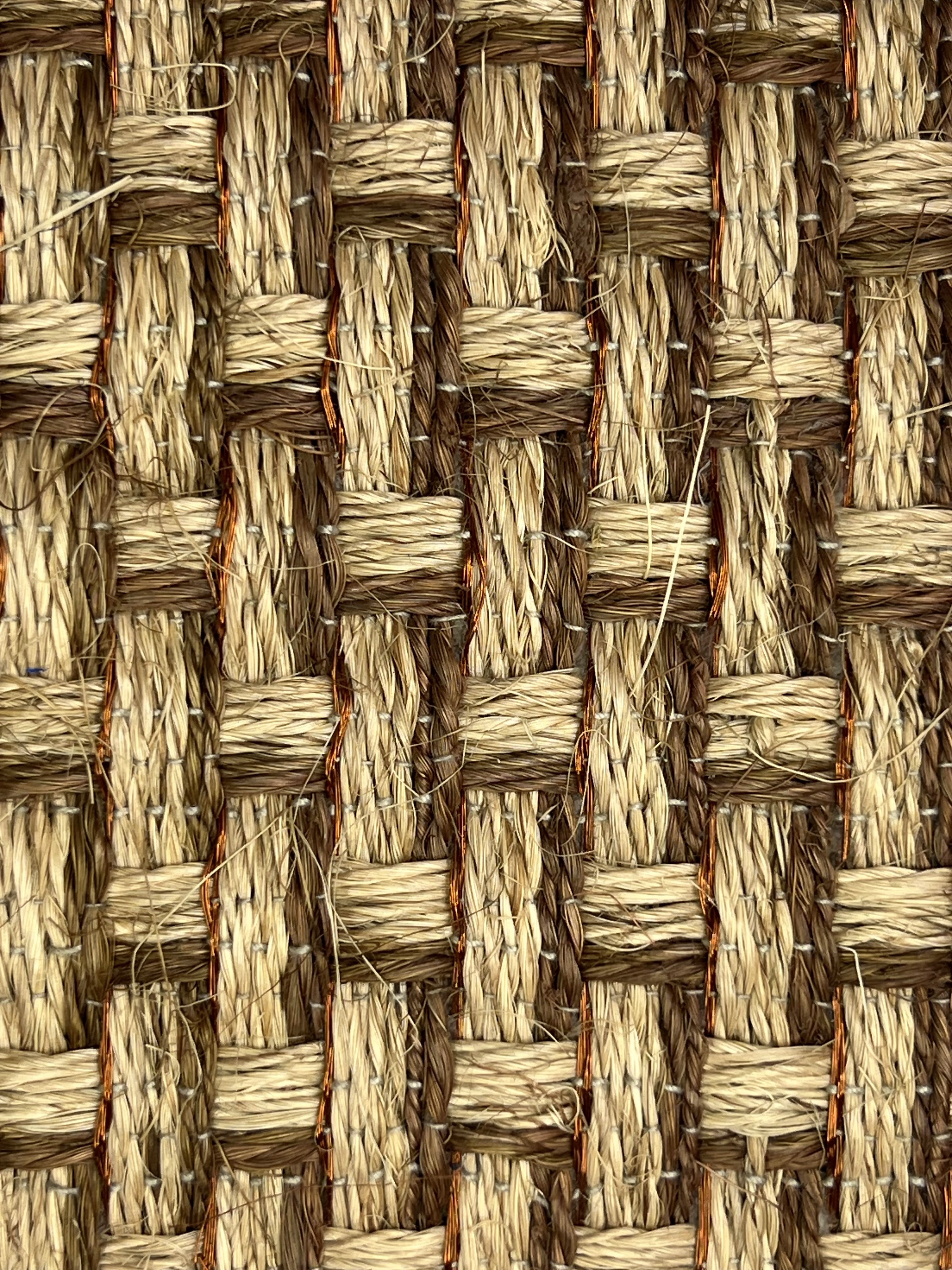 Tan and Brown Two-tone Basketweave Area Rug