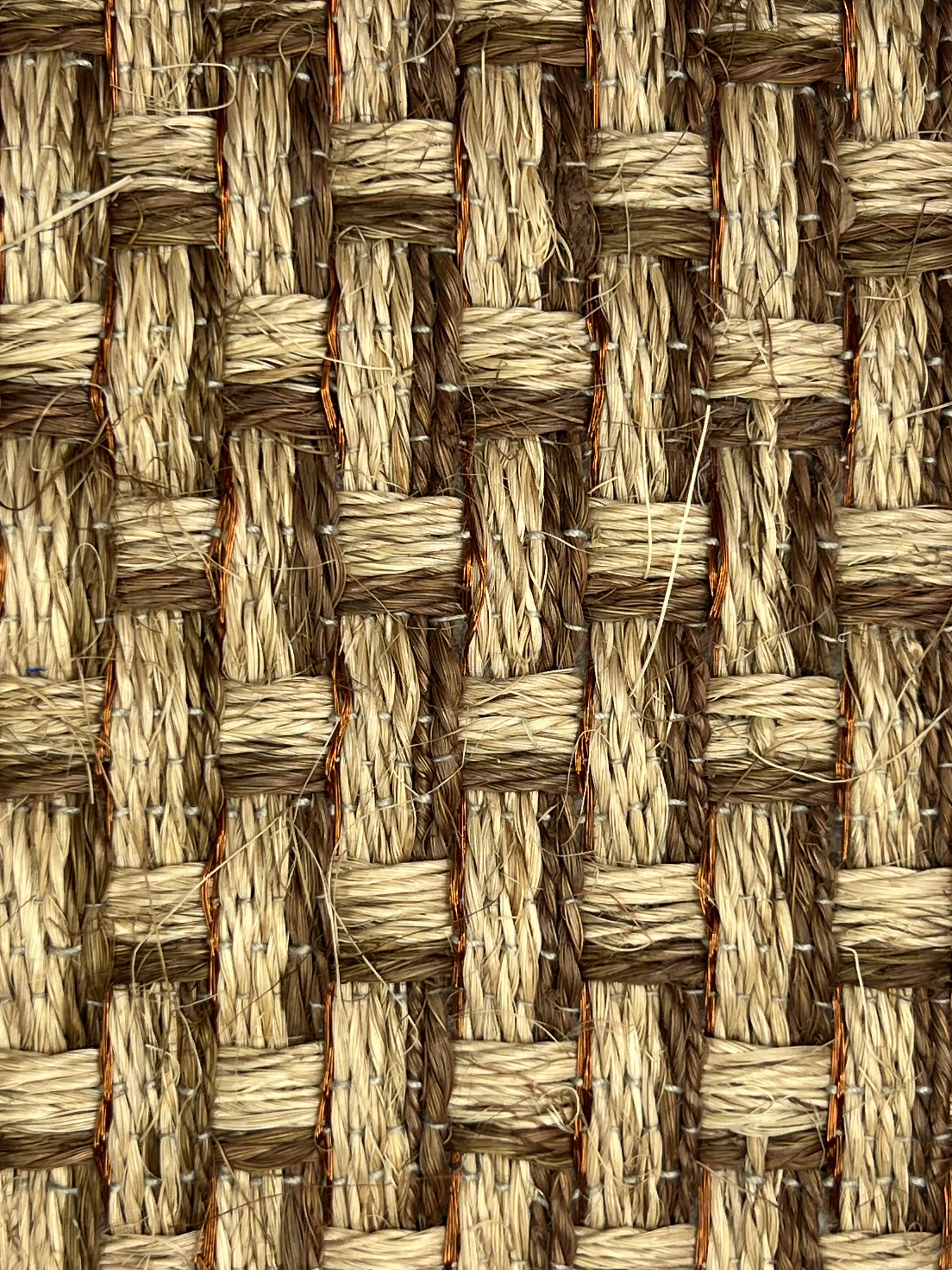 Tan and Brown Two-tone Basketweave Area Rug