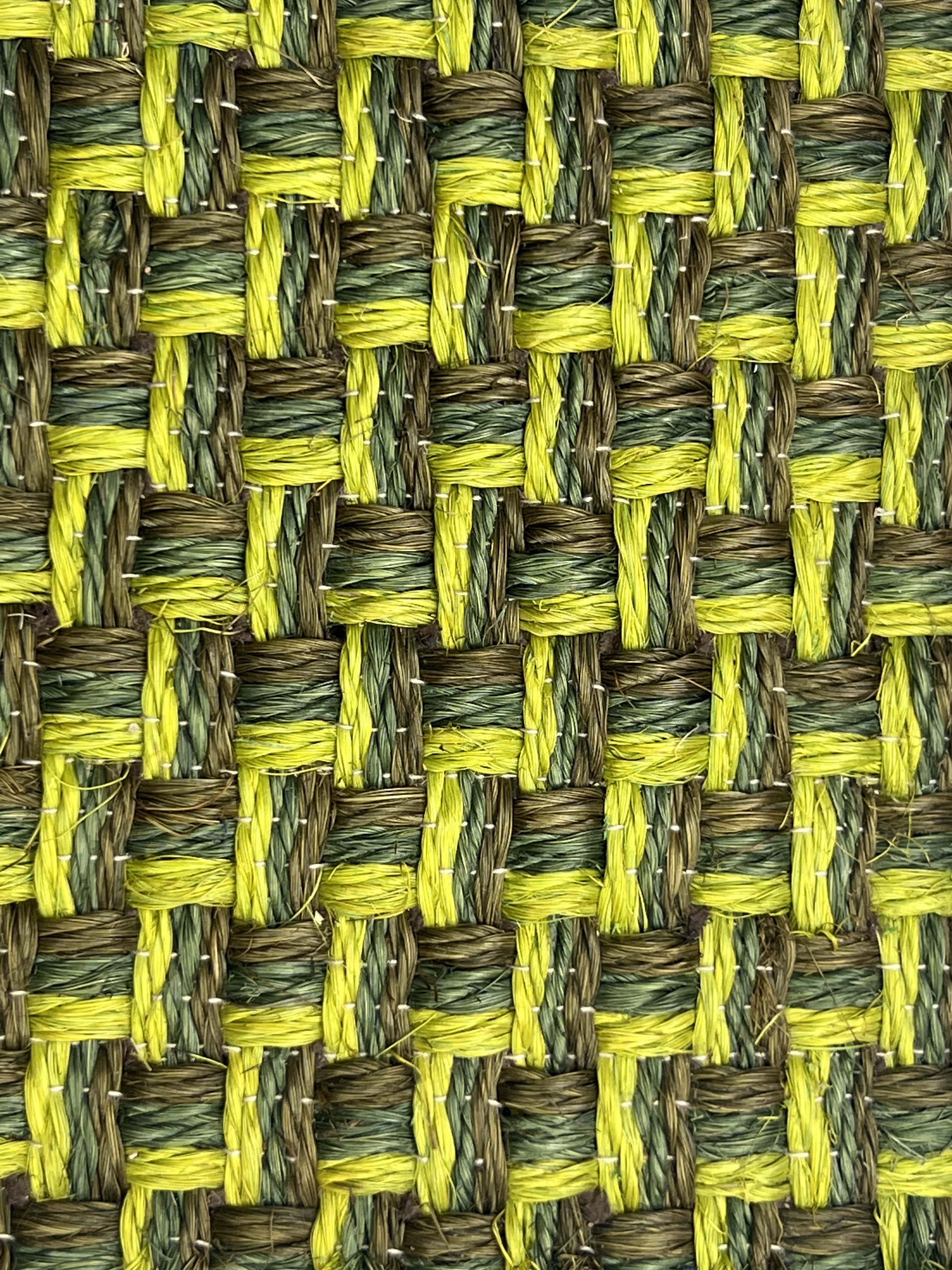 Lime Green and Charcoal Zigzag Weave Area Rug
