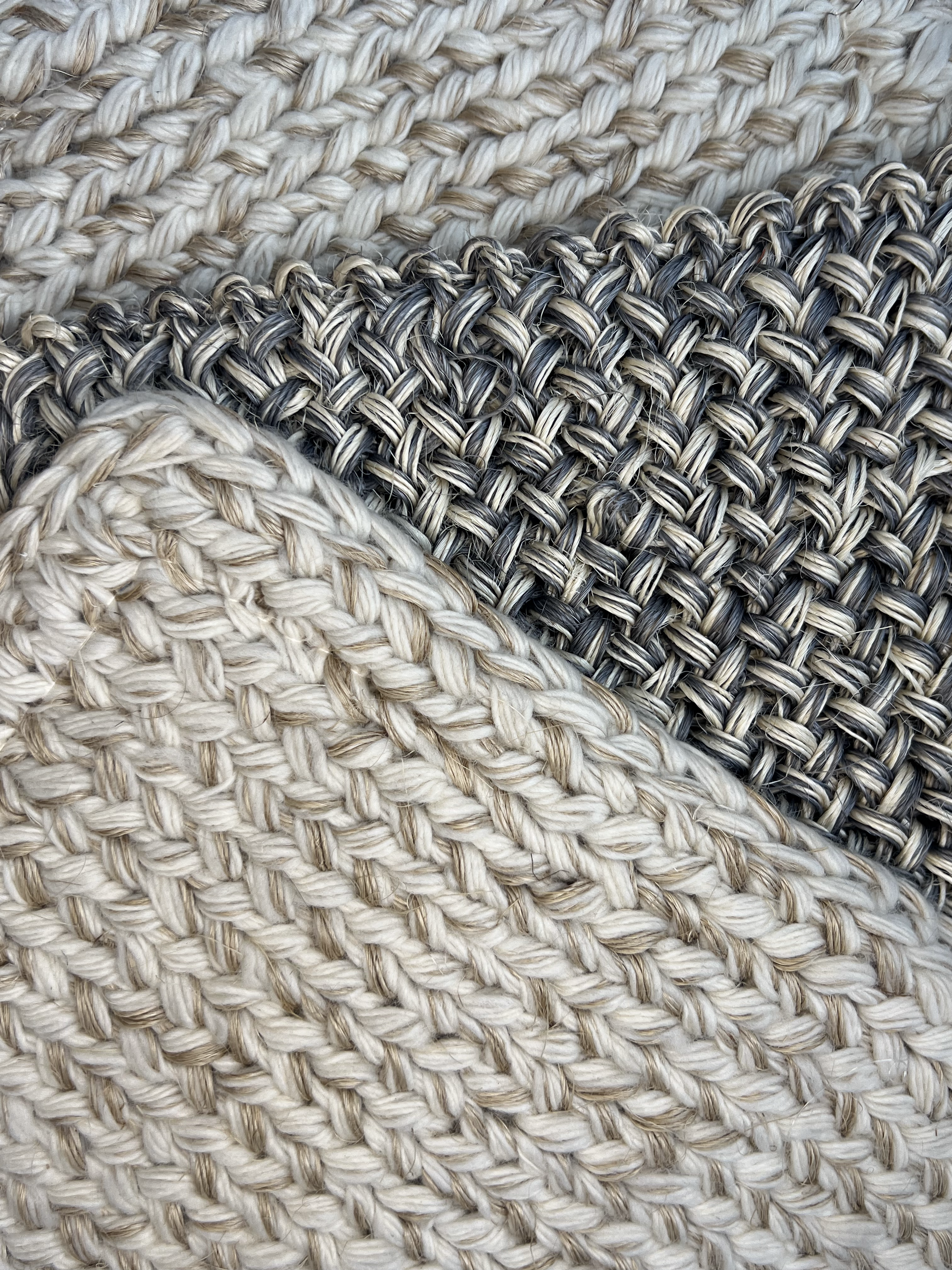 Ivory Boucle Weave With Blue-grey Accent Area Rug