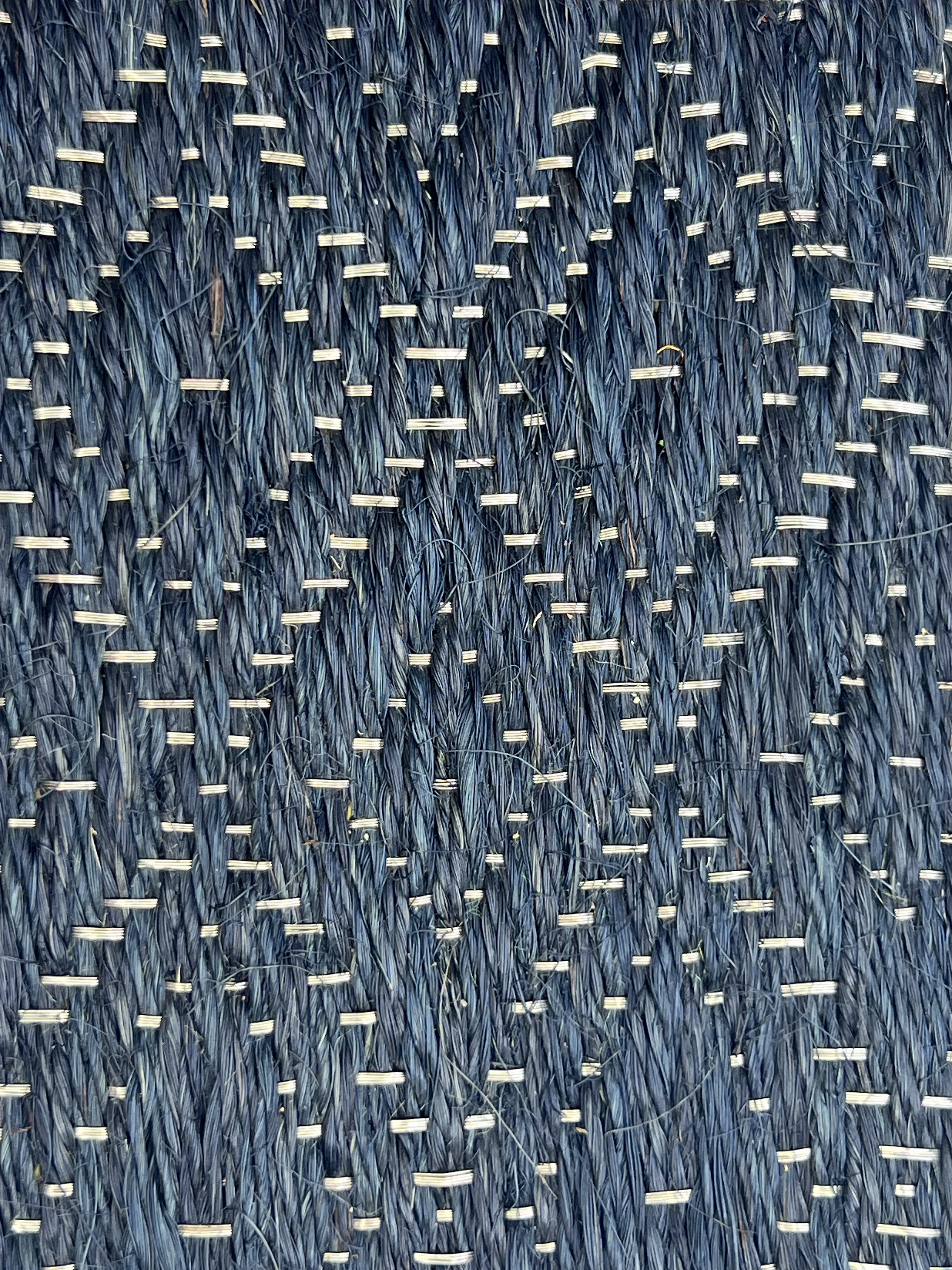 Blue and White Ikat Diamond Weave Area Rug
