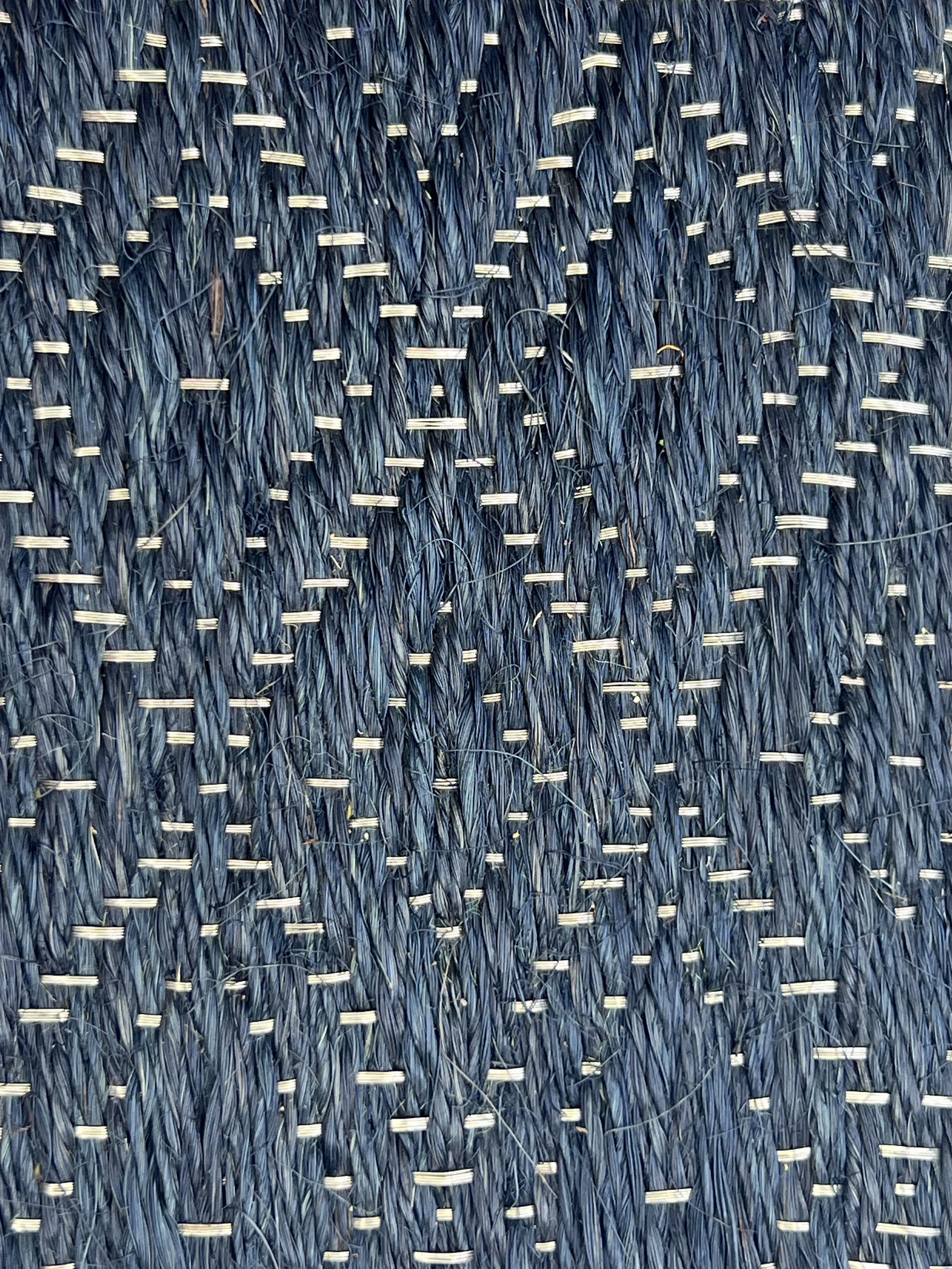Blue and White Ikat Diamond Weave Area Rug