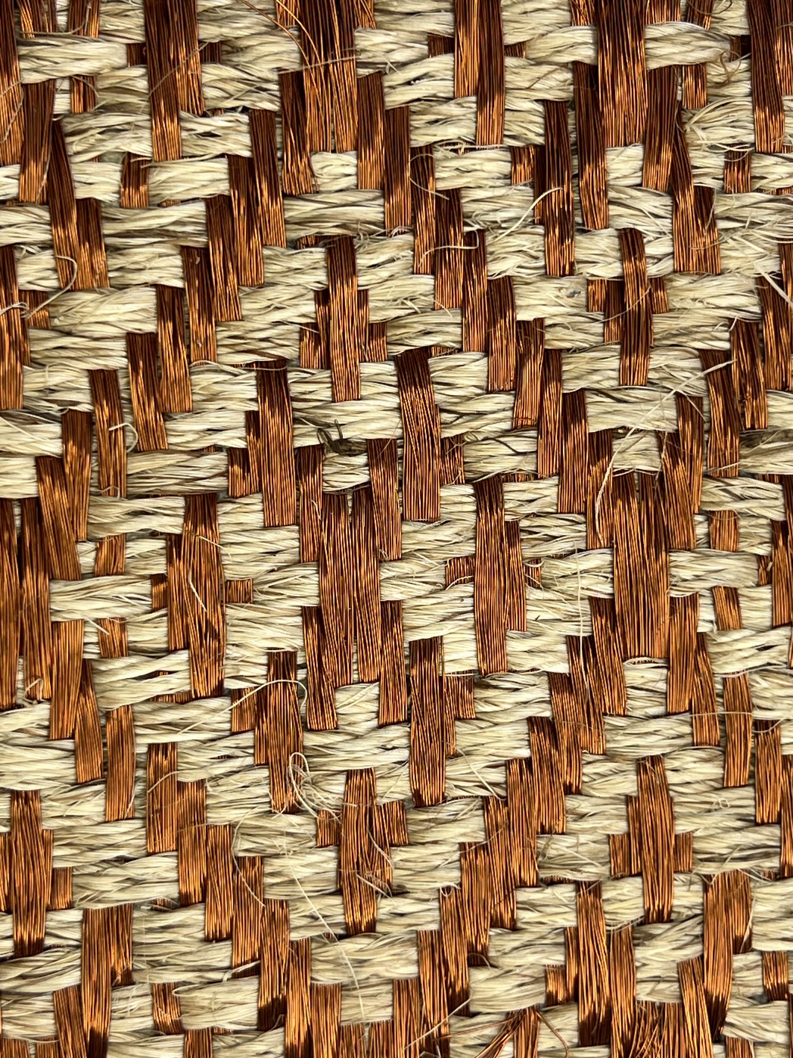 Brown, Rust and Cream Diamond-lattice Weave Area Rug