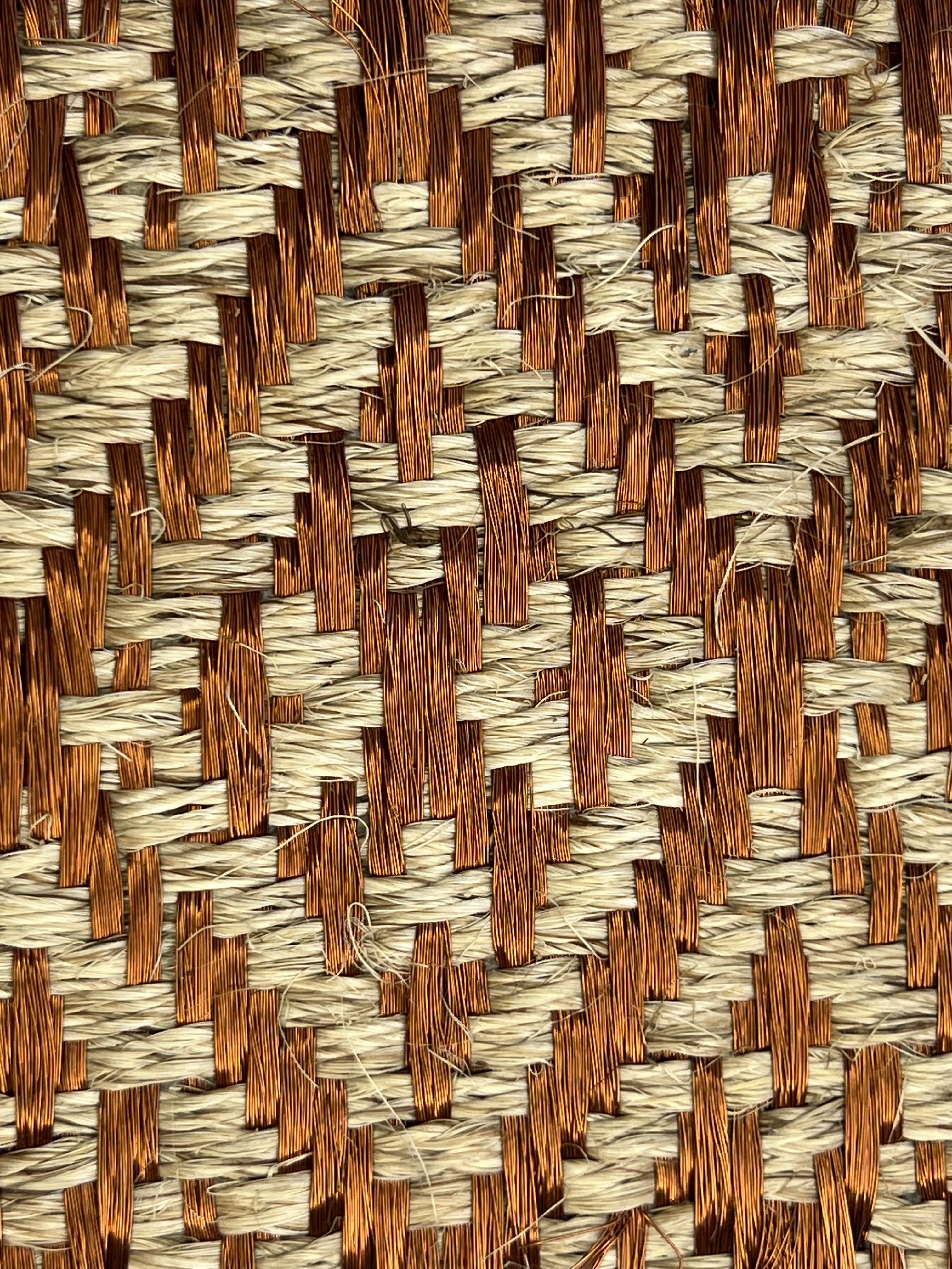 Brown, Rust and Cream Diamond-lattice Weave Area Rug