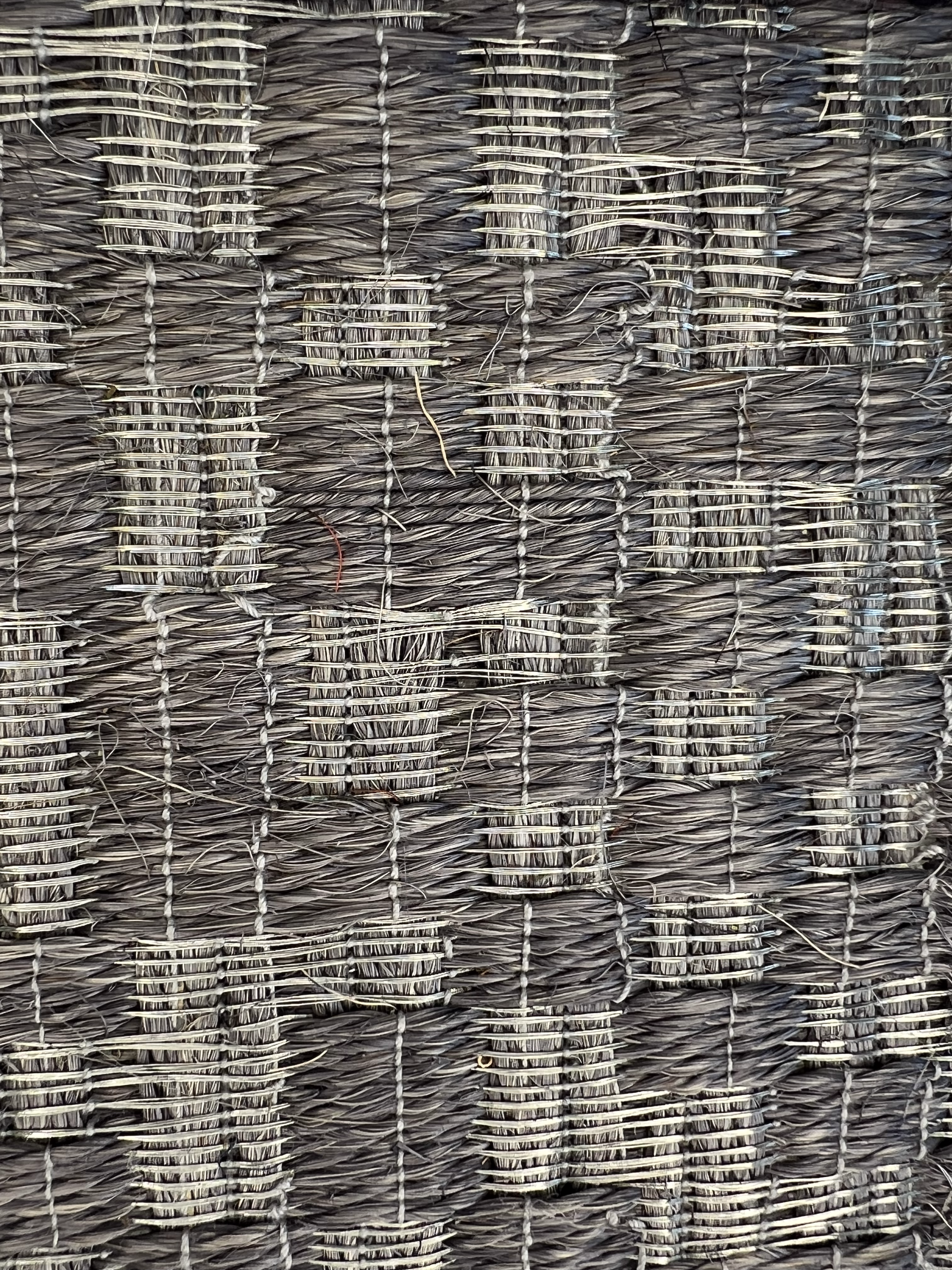 Charcoal and Cream Basketweave Melange Area Rug