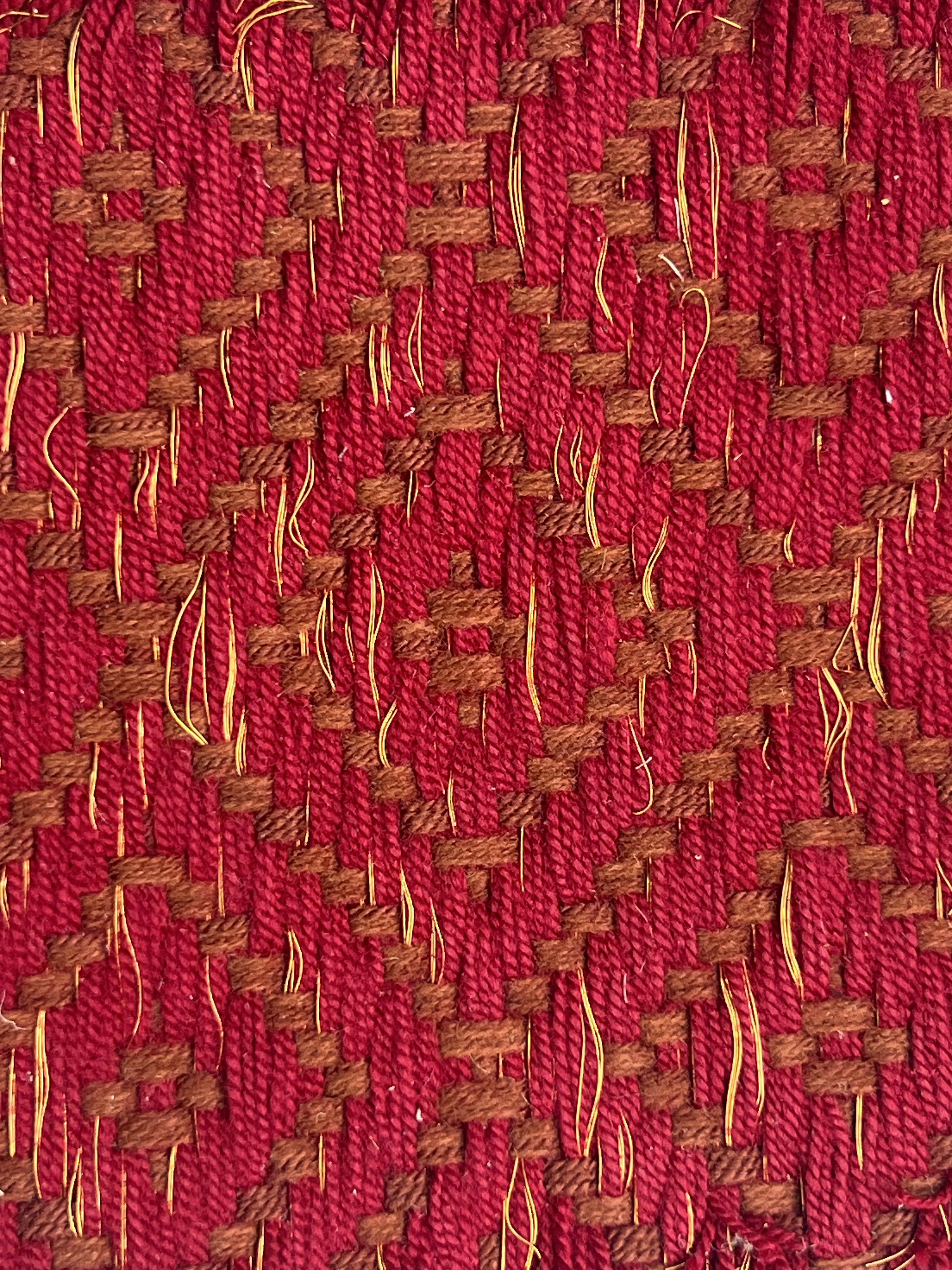 Red and Natural Melange Weave Area Rug