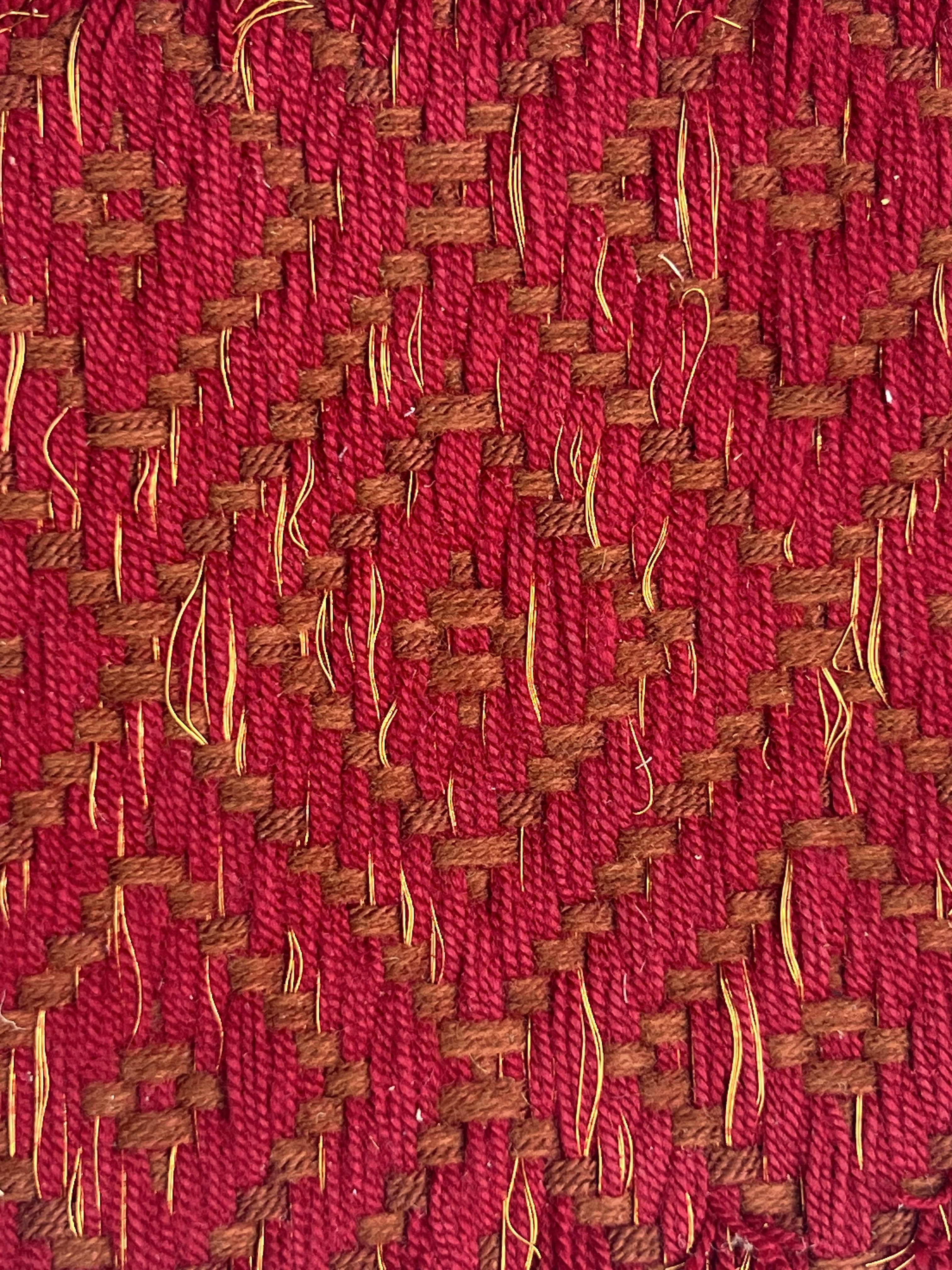 Red and Natural Melange Weave Area Rug