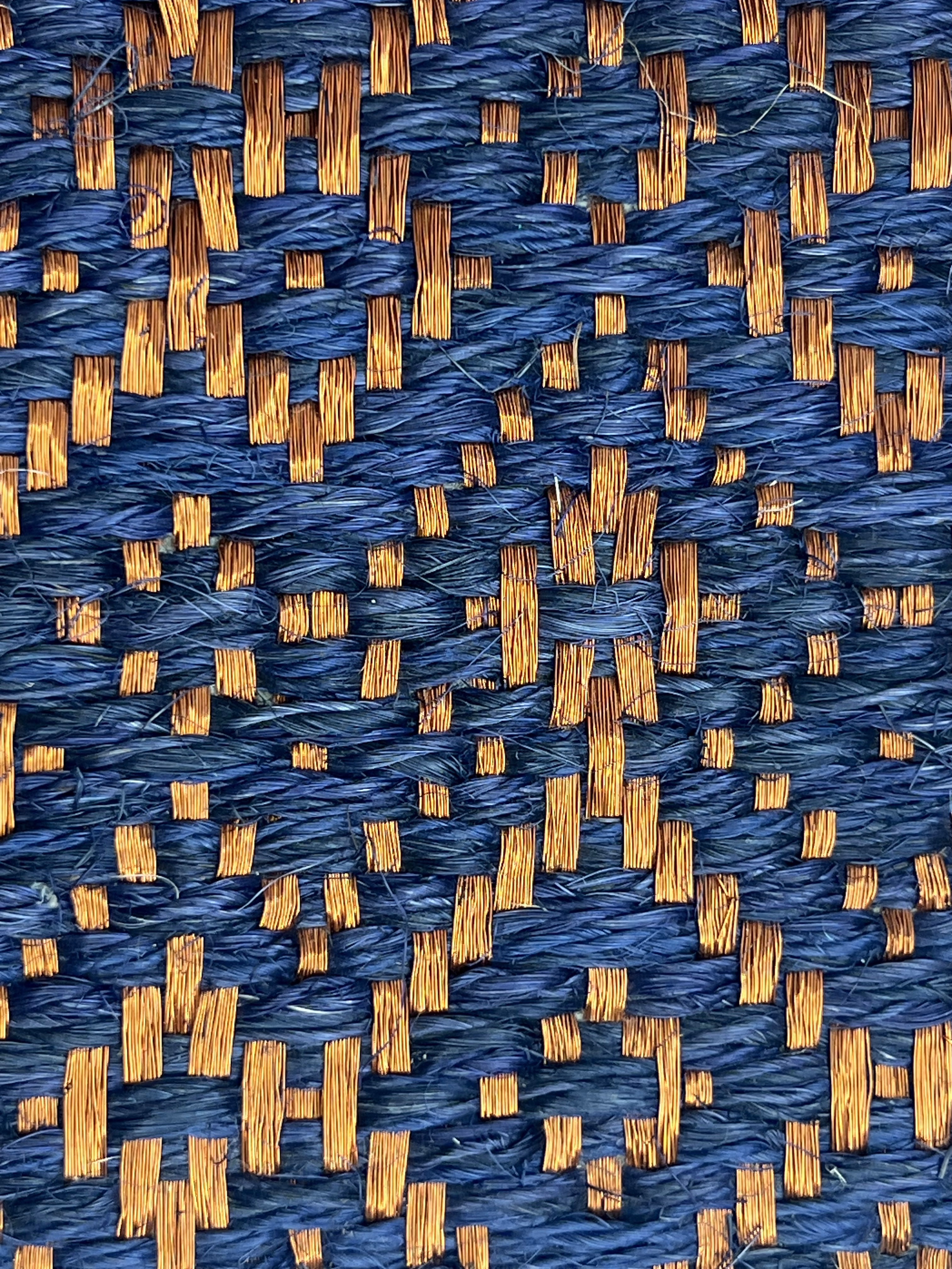 Cobalt Blue and Copper Aztec-diamond Weave Area Rug