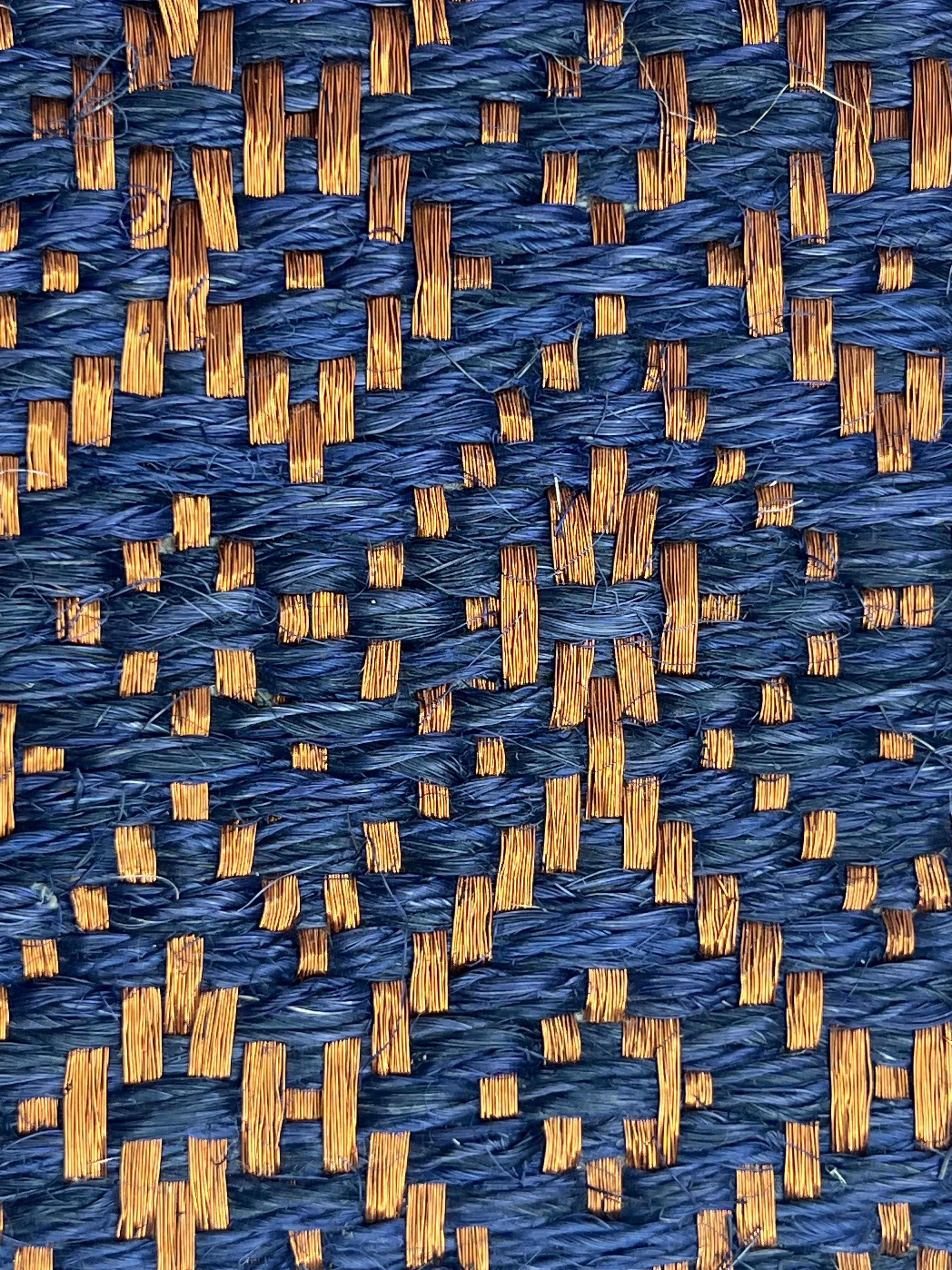 Cobalt Blue and Copper Aztec-diamond Weave Area Rug