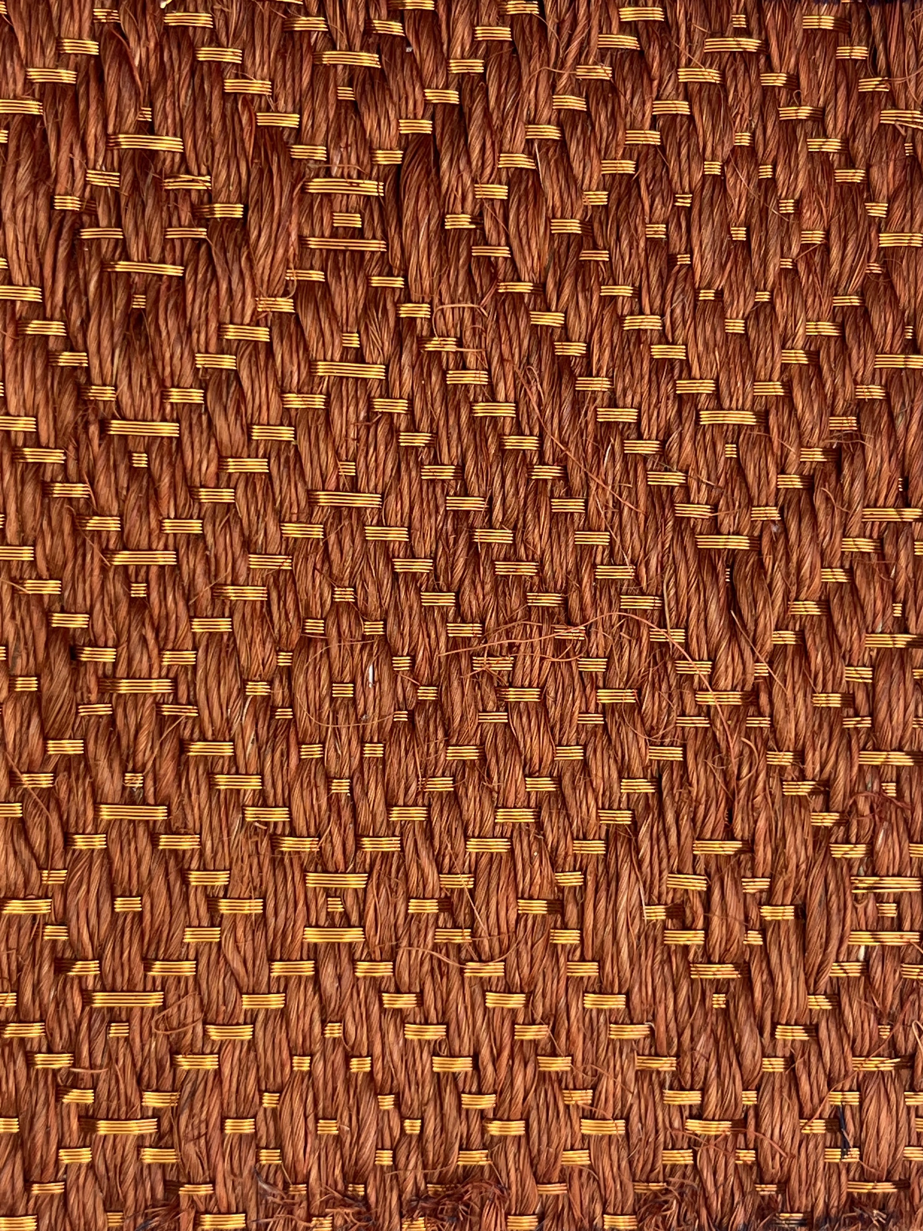 Terracotta Solid Diamond-texture Weave Area Rug