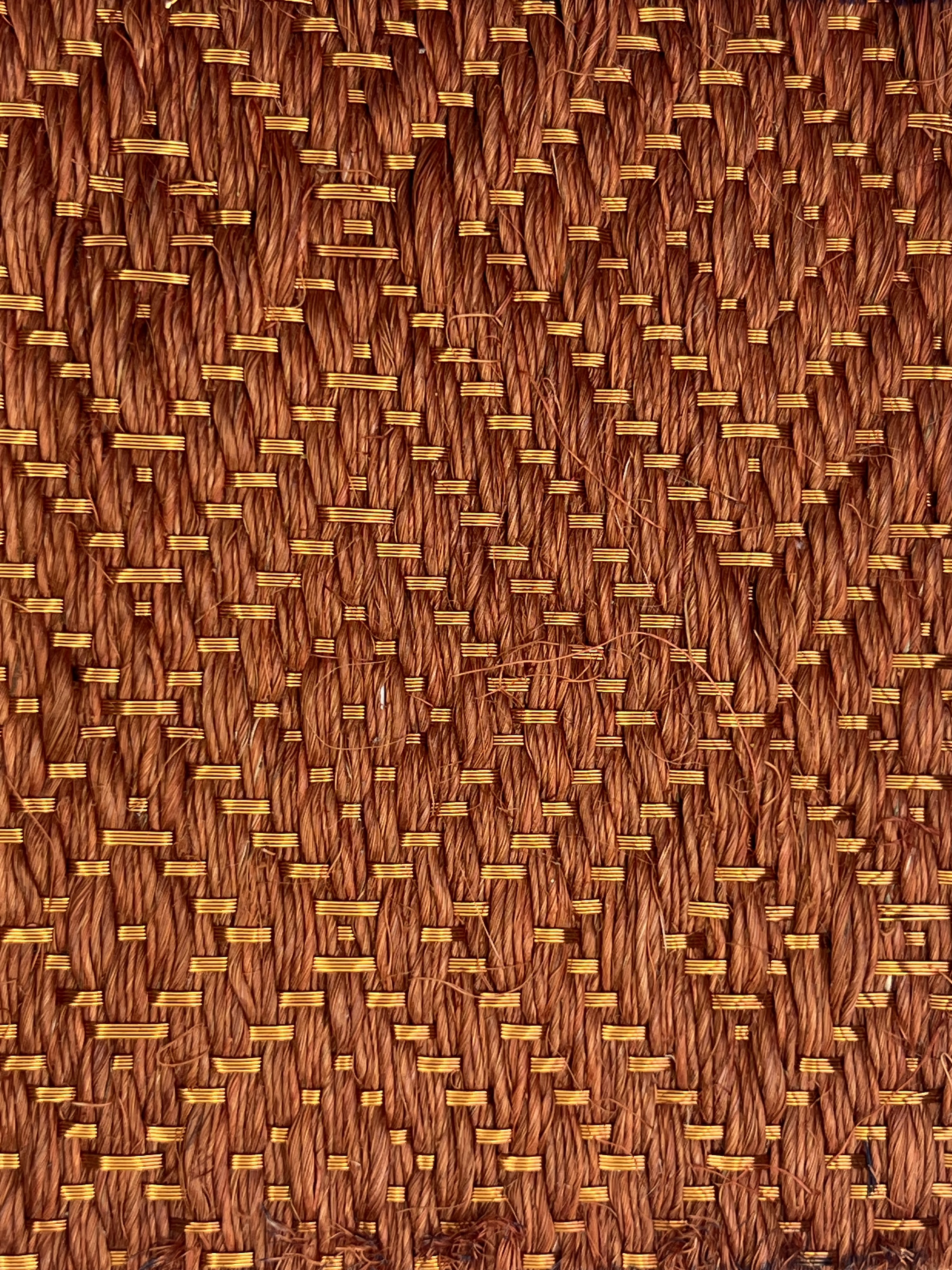 Terracotta Solid Diamond-texture Weave Area Rug