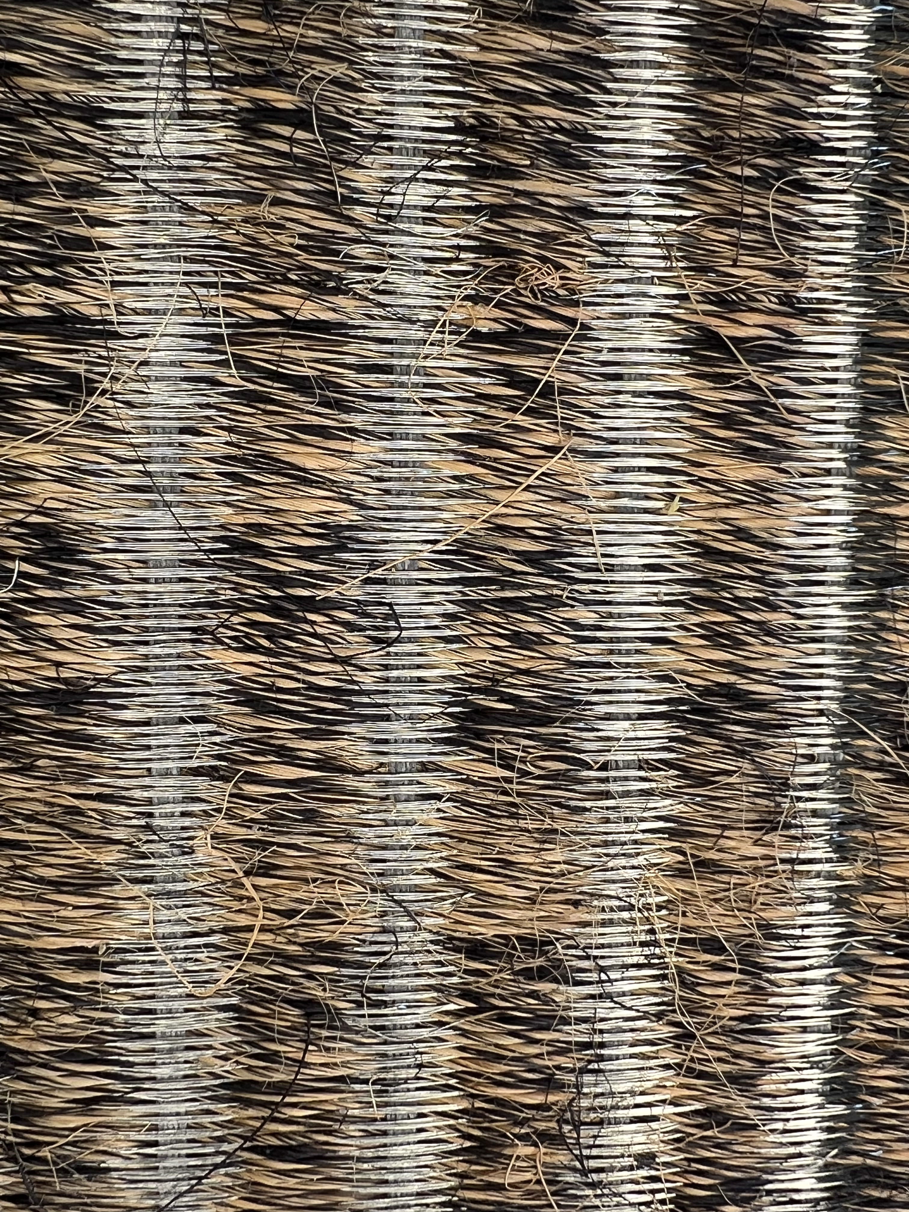 Brown and Natural Vertical-stripe Seagrass Area Rug