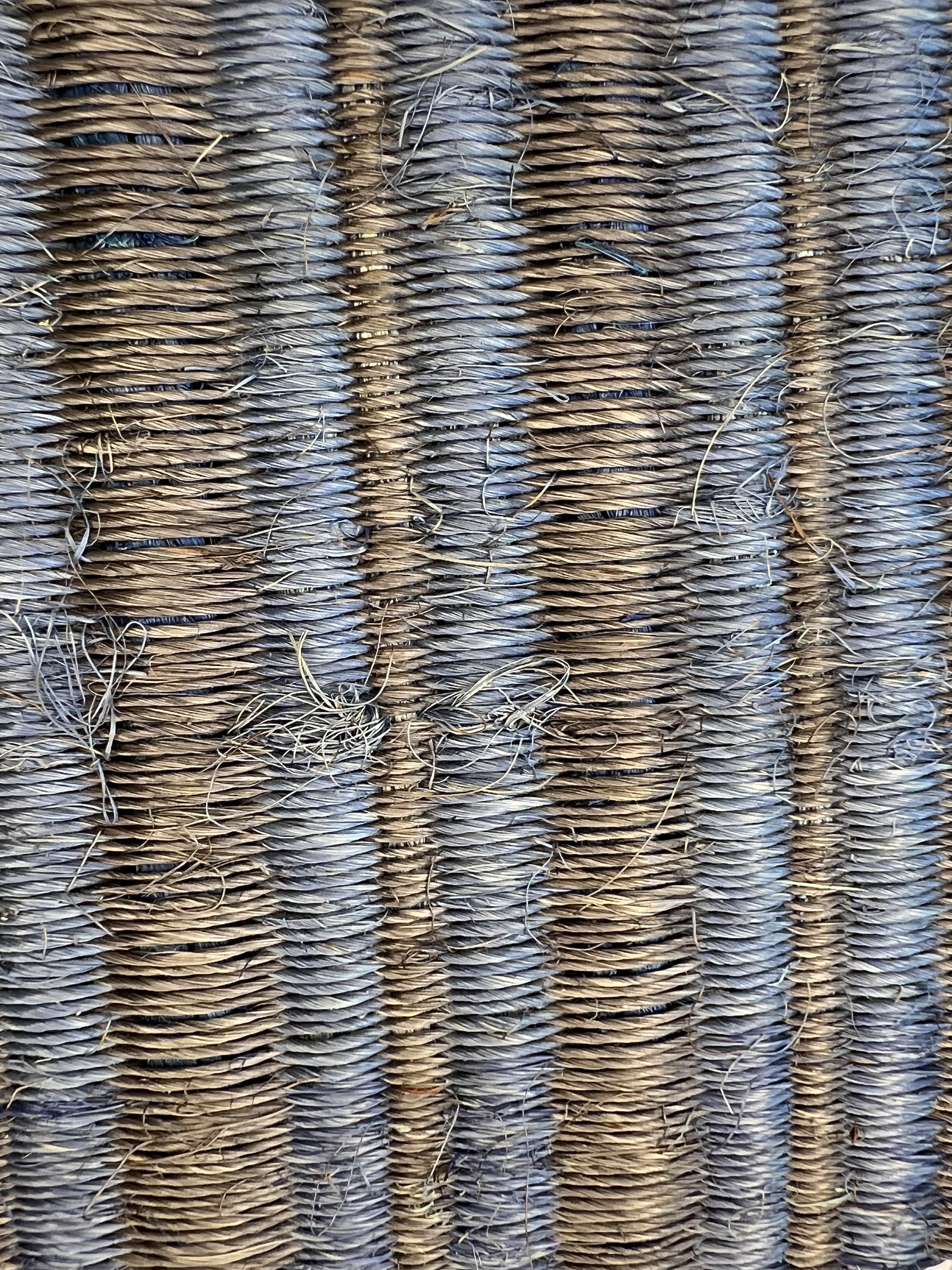 Grey and Natural Striped Seagrass Area Rug