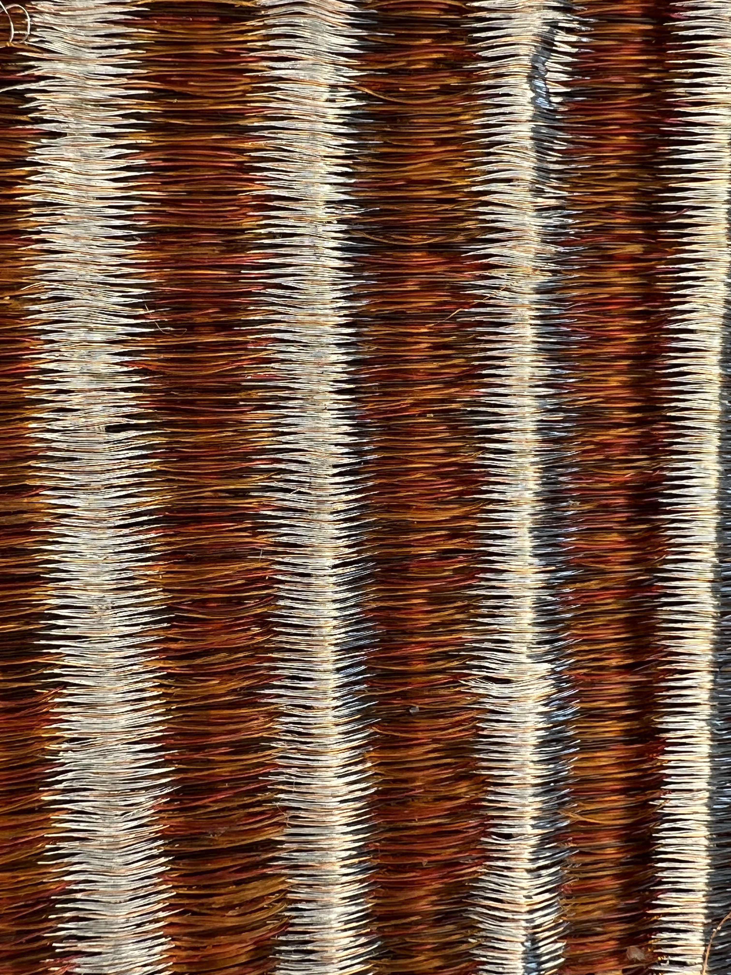 Rust-brown and Charcoal Vertical-streak Weave Area Rug