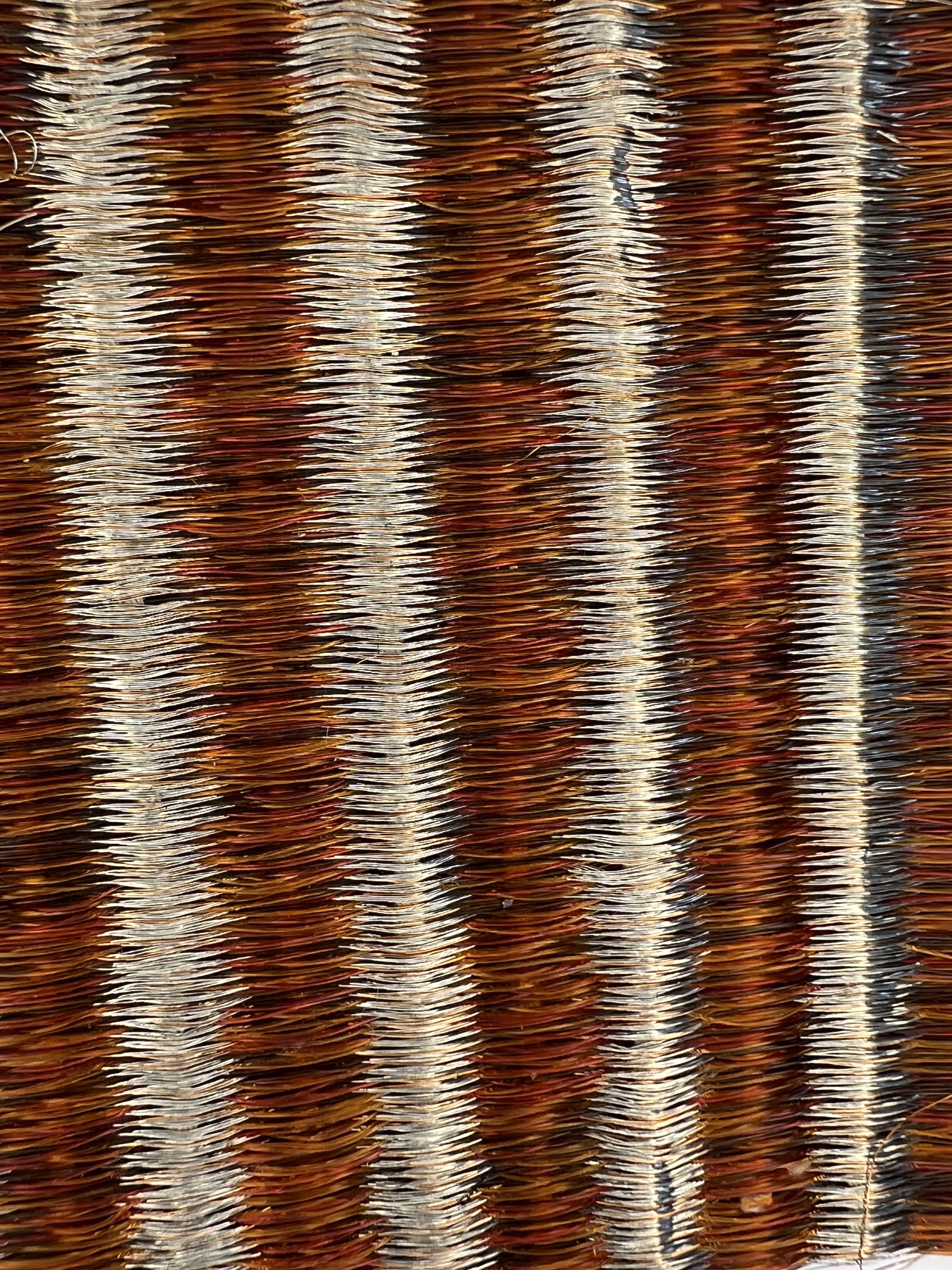 Rust-copper and Charcoal Vertical-stripe Melange Area Rug