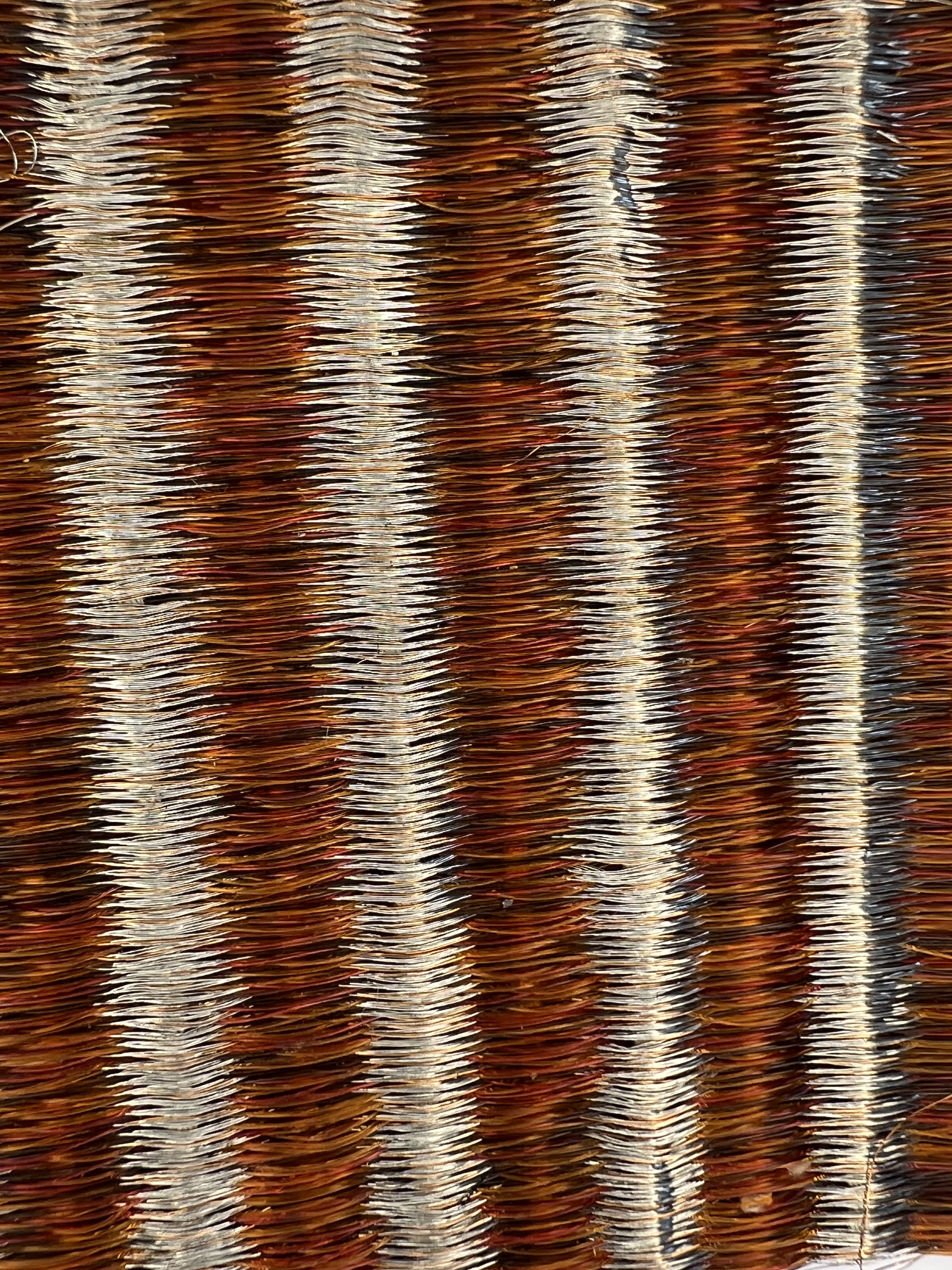 Rust-copper and Charcoal Vertical-stripe Melange Area Rug