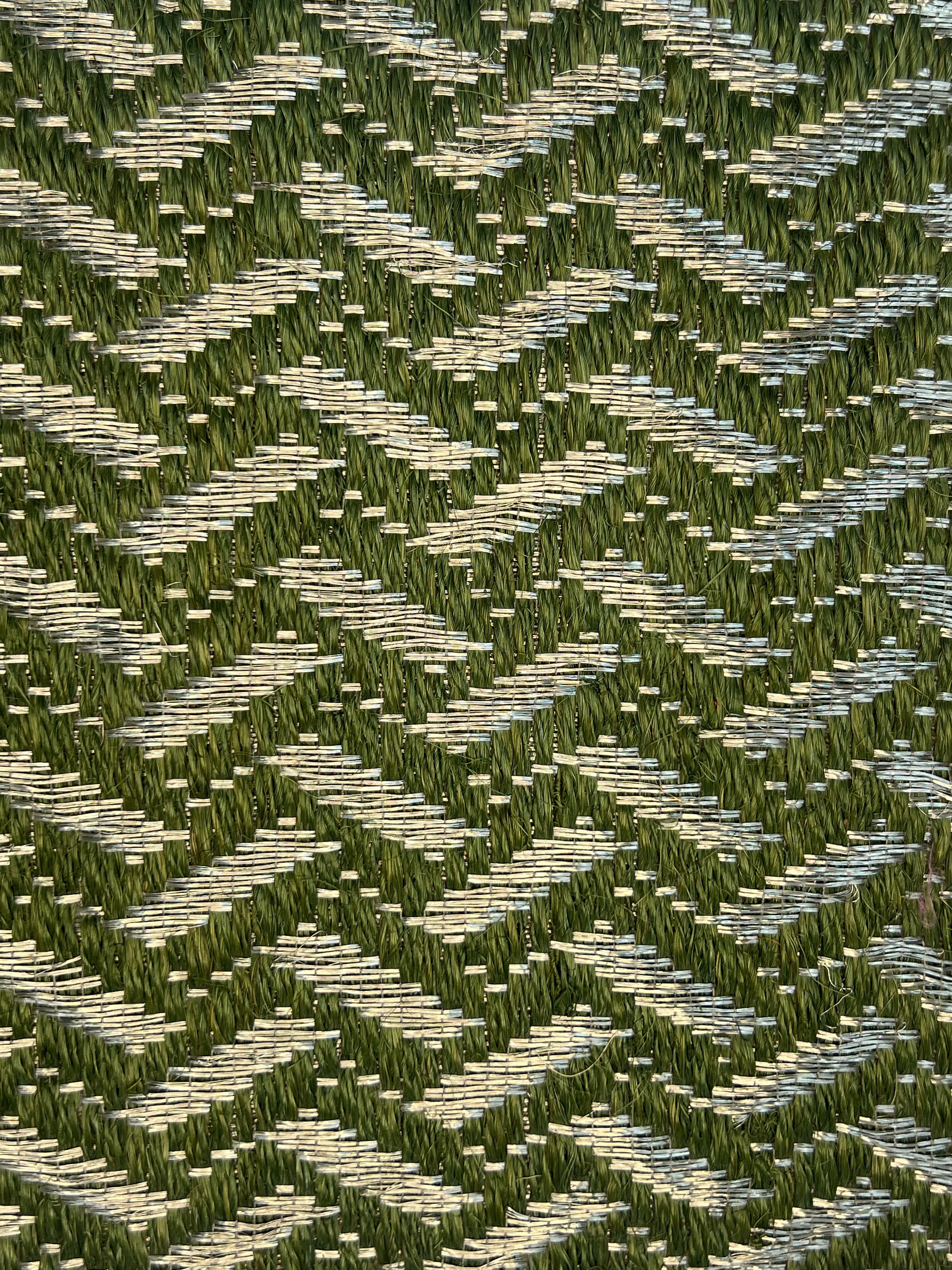 Olive Green and Cream Chevron Flatweave Area Rug