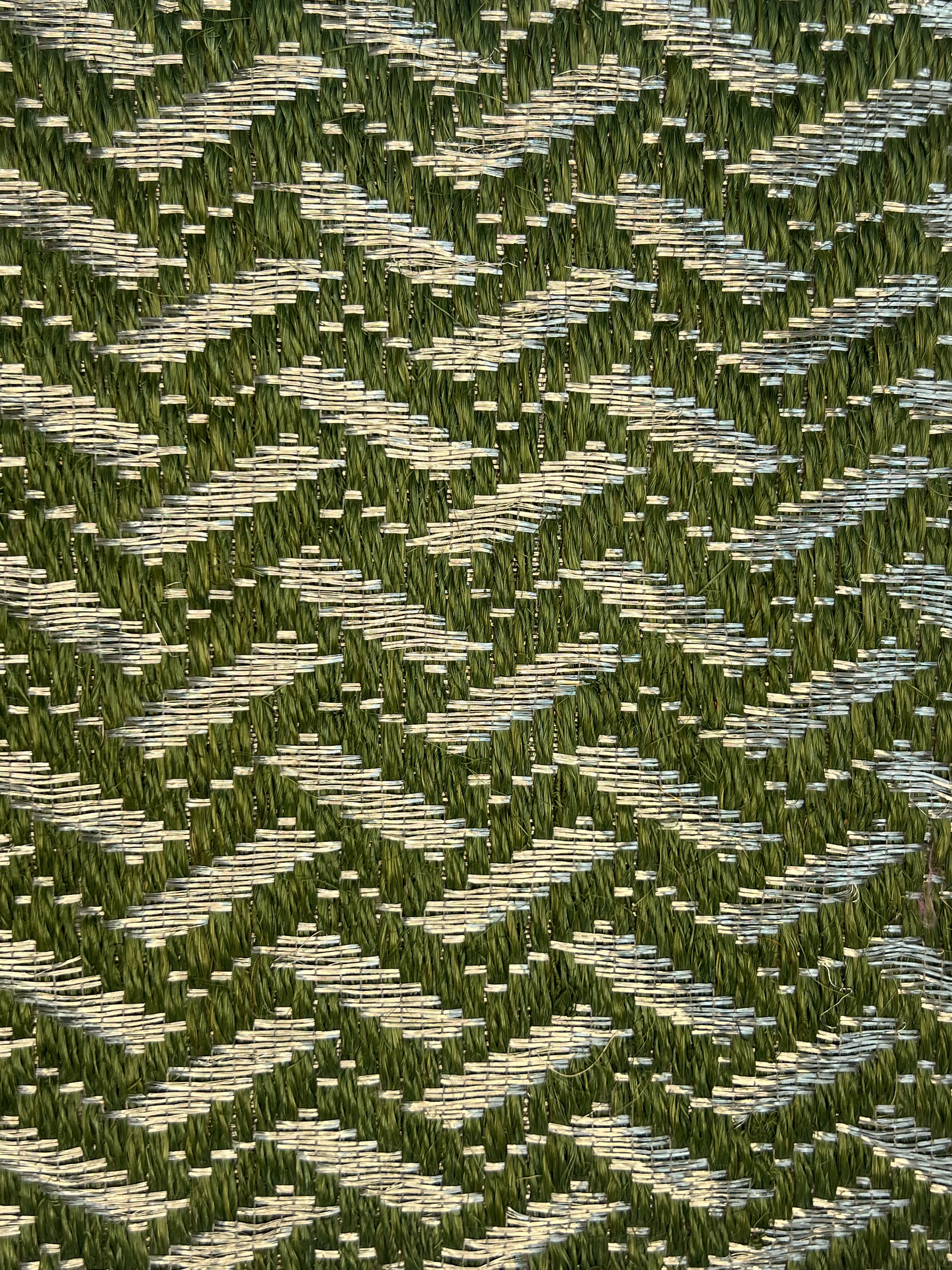 Olive Green and Cream Chevron Flatweave Area Rug