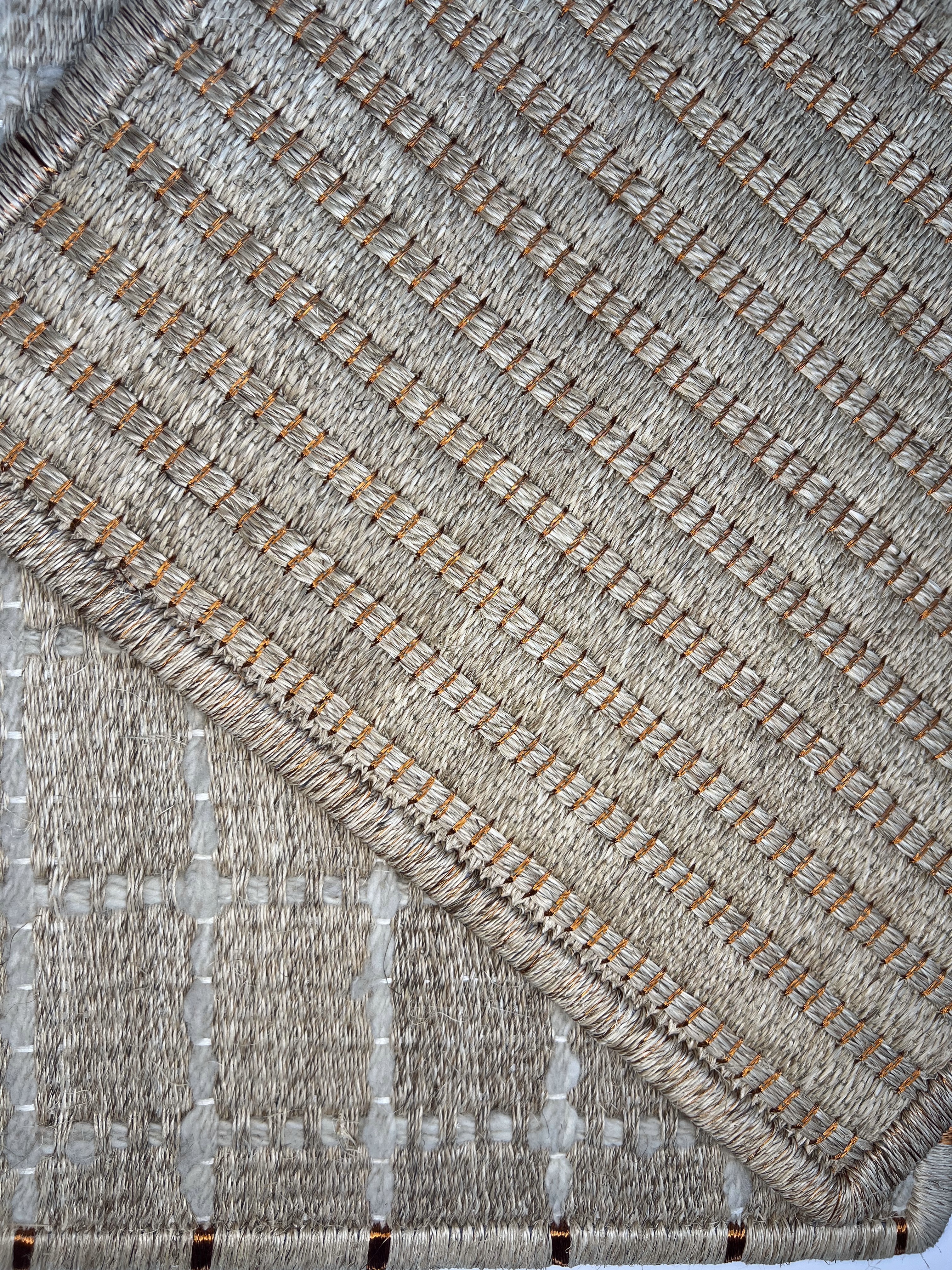Natural Taupe Fine-grid Flatweave Area Rug