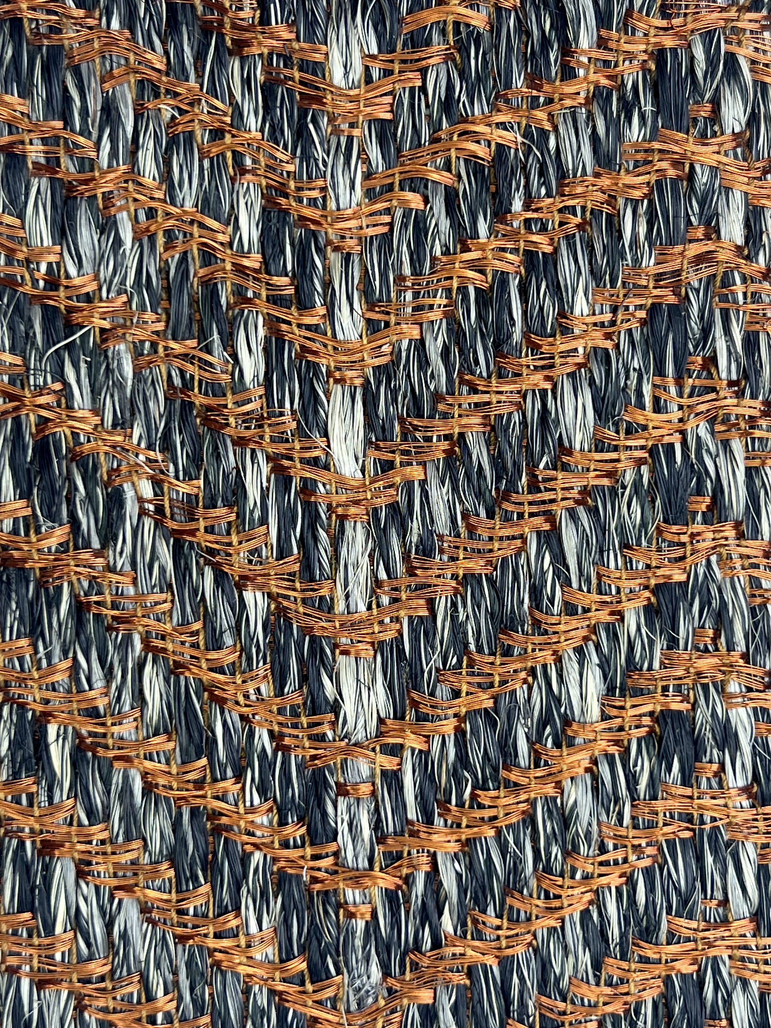 Blue and Brown Vertical-streak Weave Area Rug