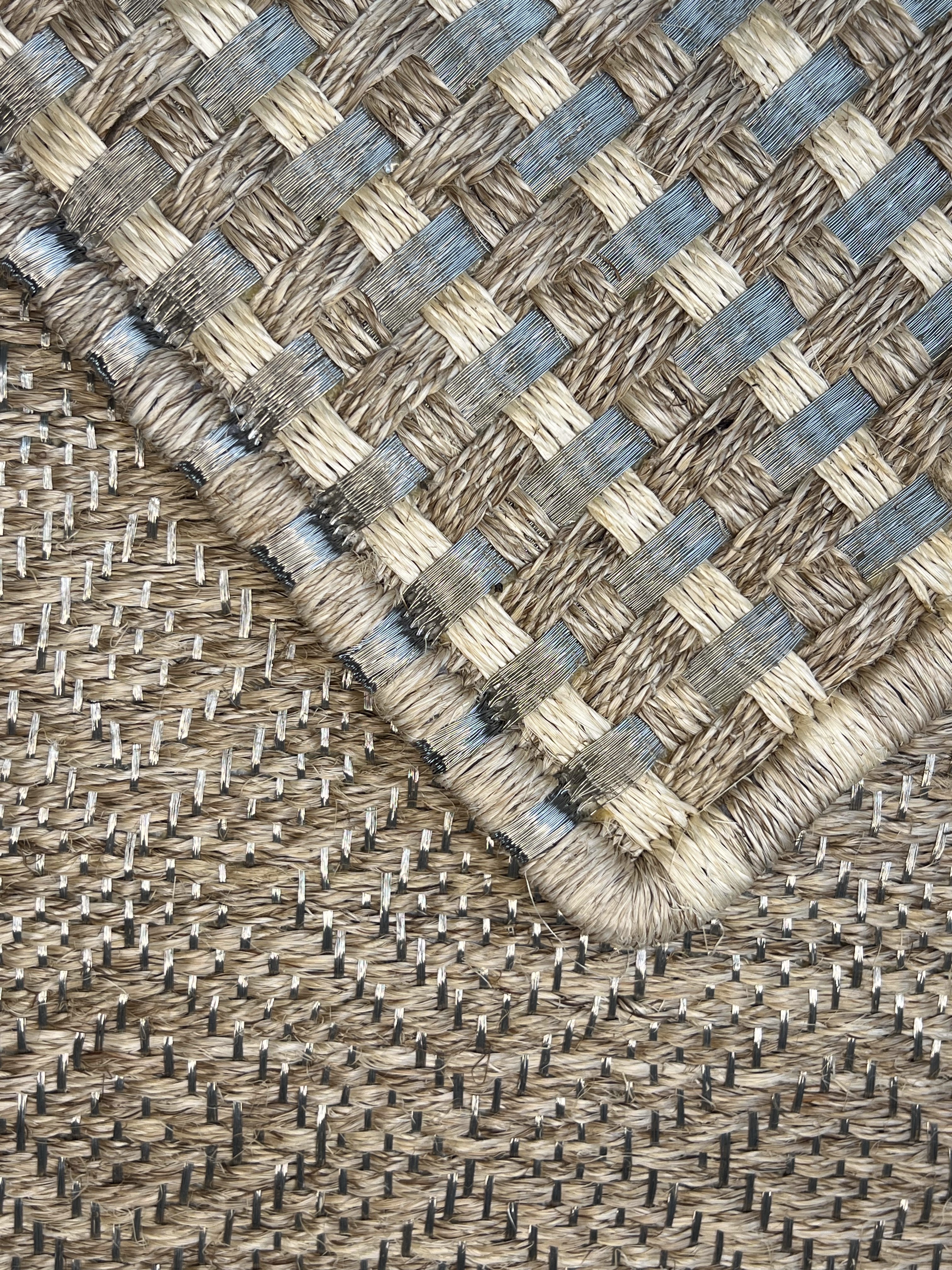 Beige With Blue-grey and Brown Stripe Flatweave Area Rug