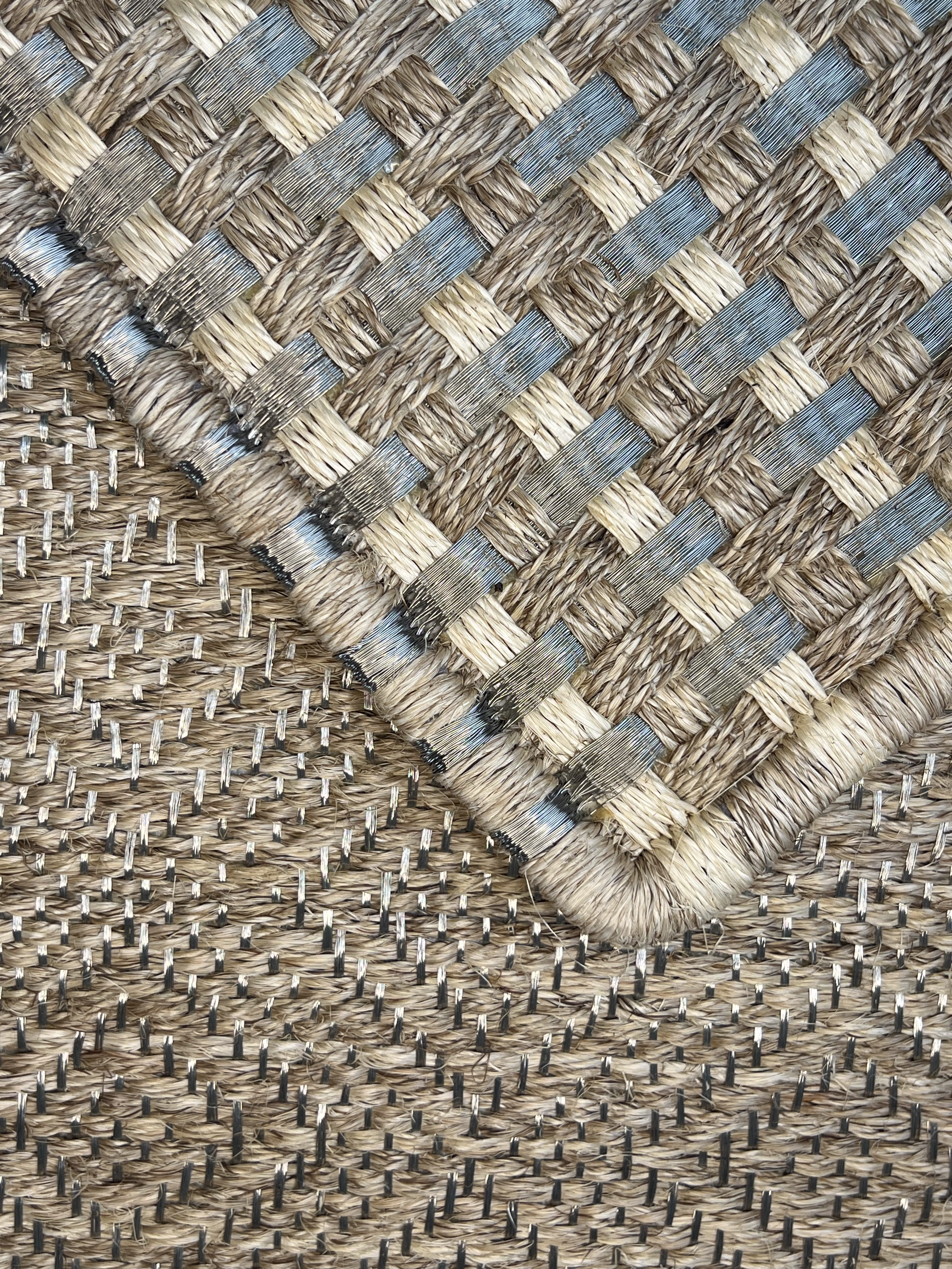 Beige With Blue-grey and Brown Stripe Flatweave Area Rug