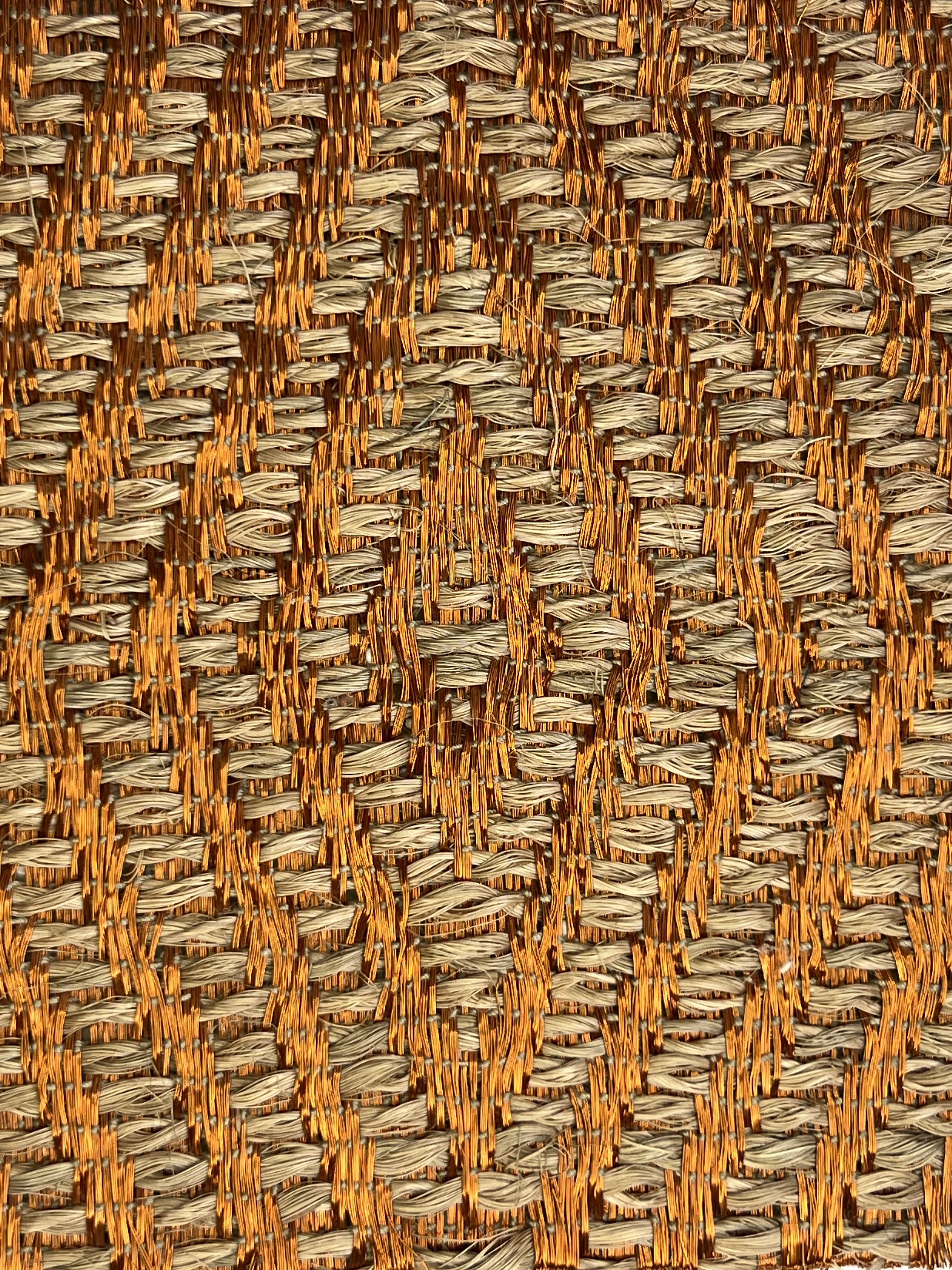 Copper-orange and Tan Diamond-lattice Weave Area Rug