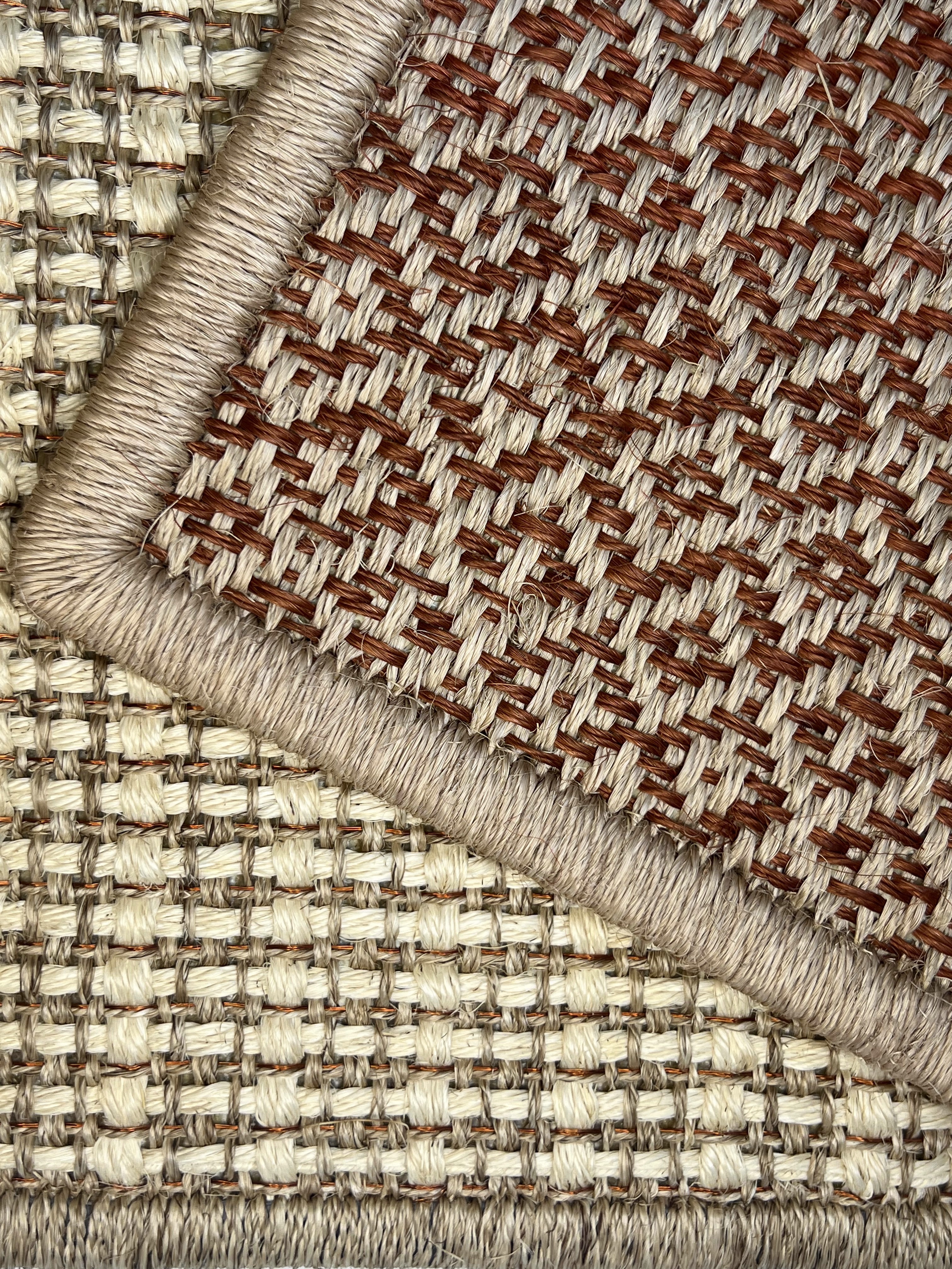 Beige and Rust-red Diamond-motif Area Rug