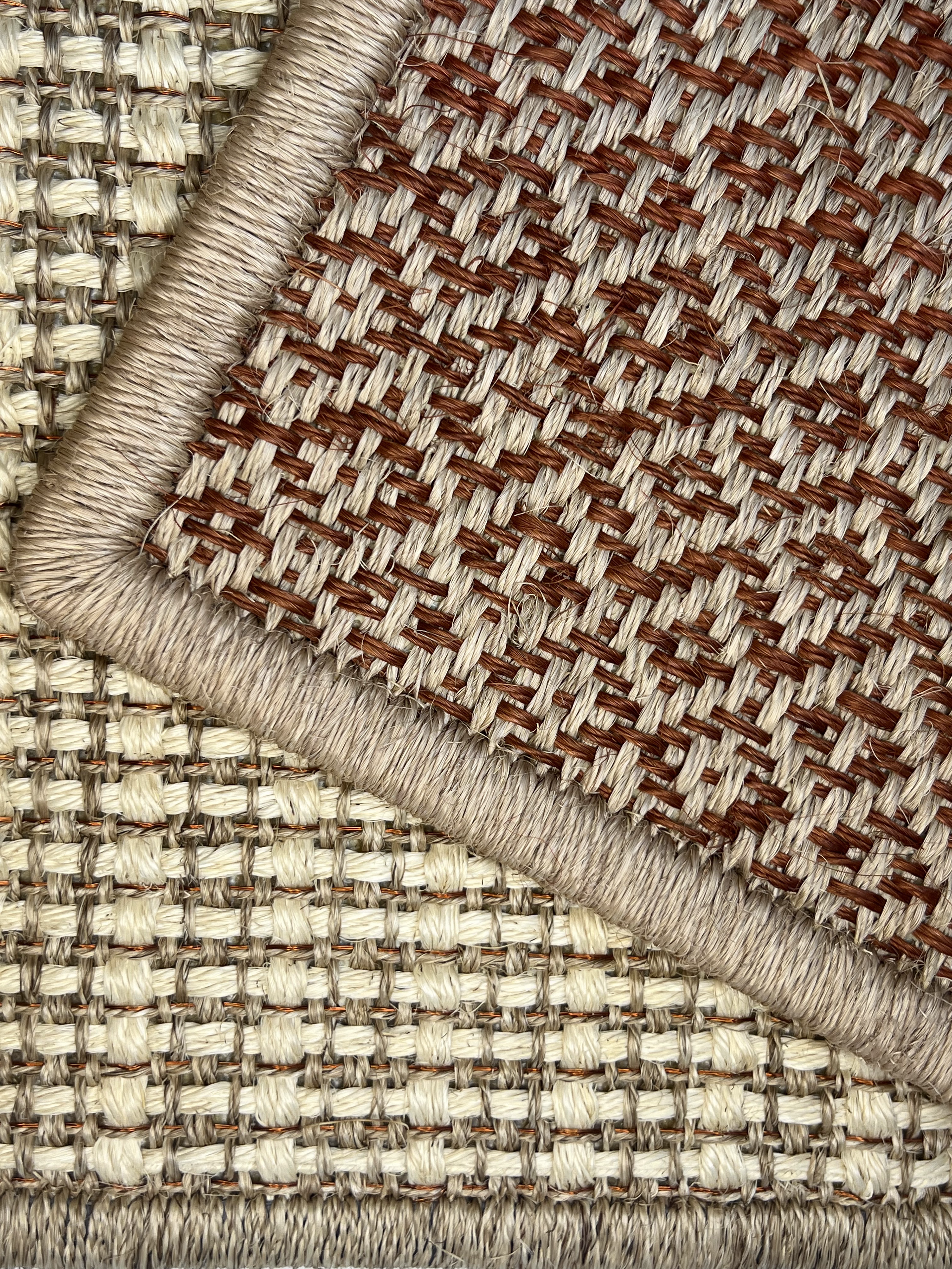 Beige and Rust-red Diamond-motif Area Rug