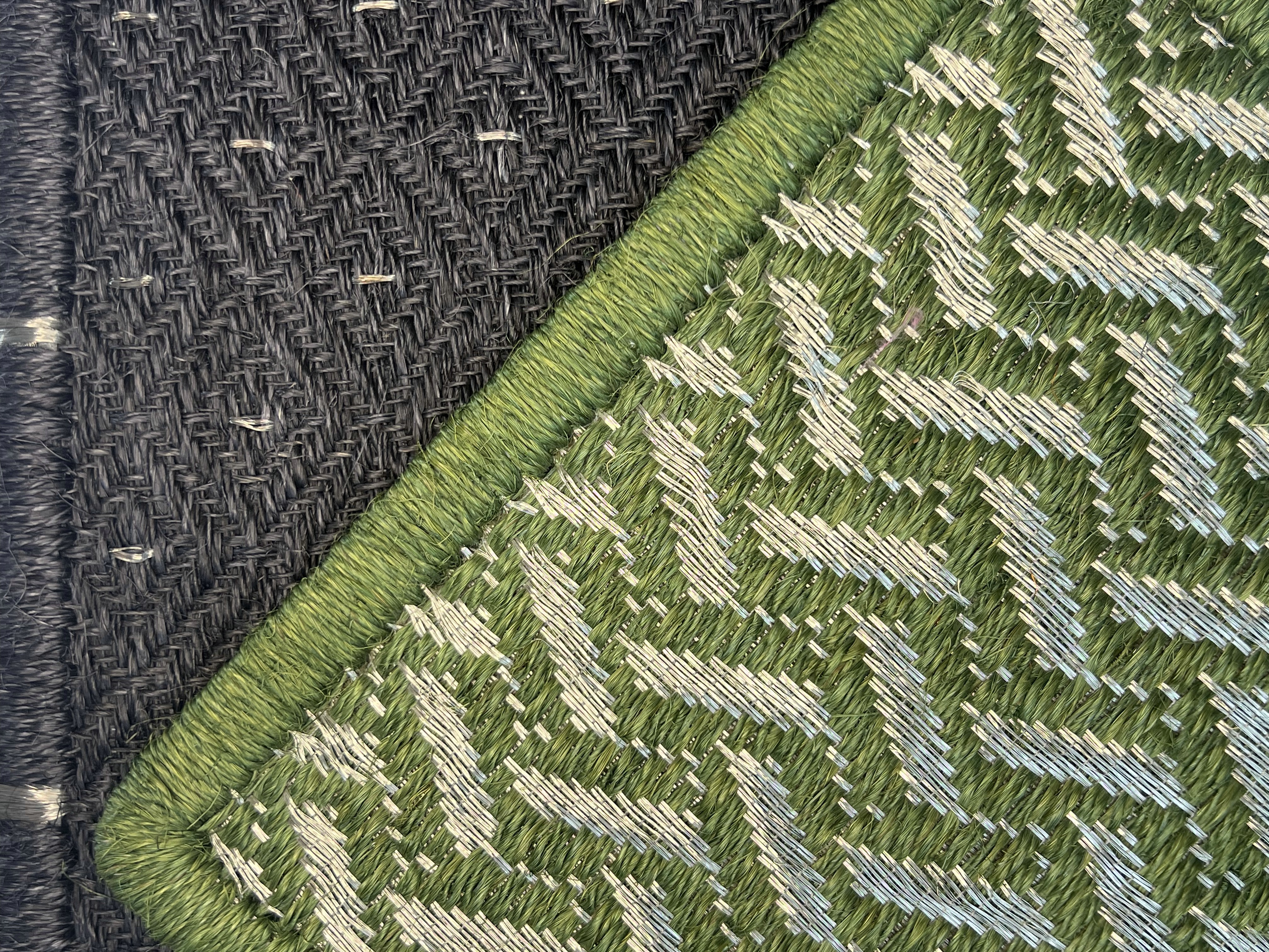 Olive Green Chevron With Charcoal Diamond Border Area Rug