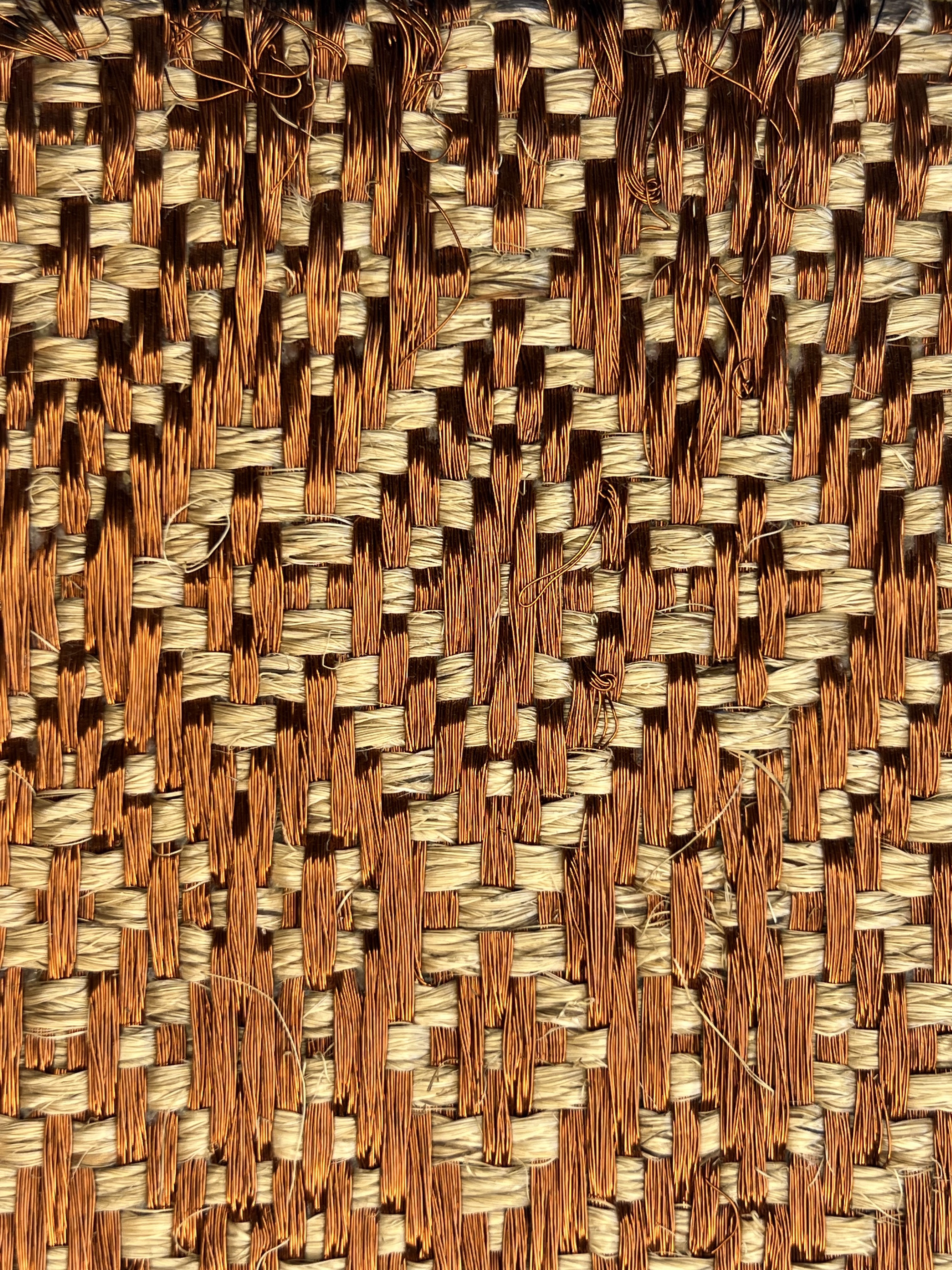 Copper-orange and Tan Ikat Diamond Weave Area Rug
