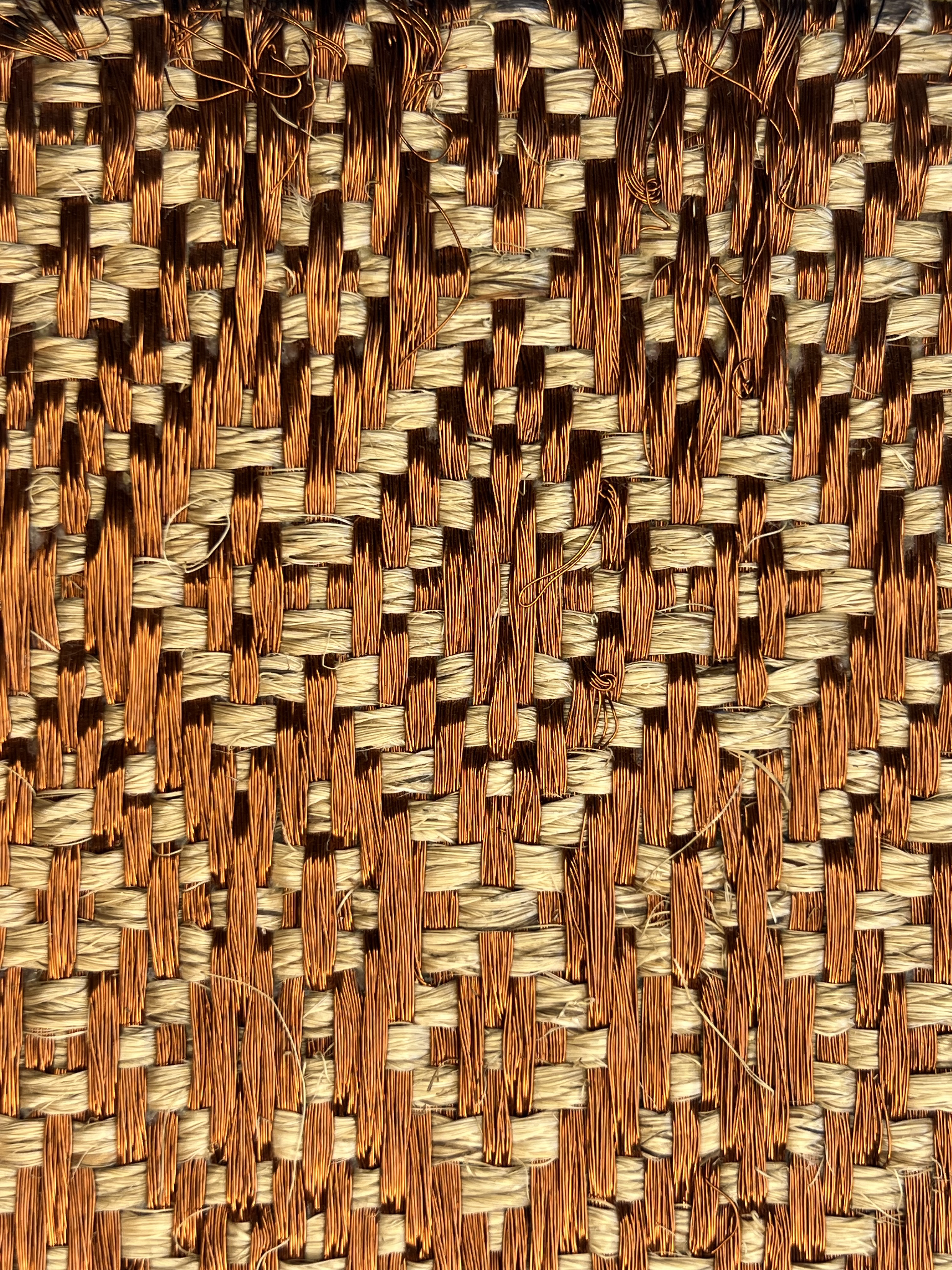 Copper-orange and Tan Ikat Diamond Weave Area Rug
