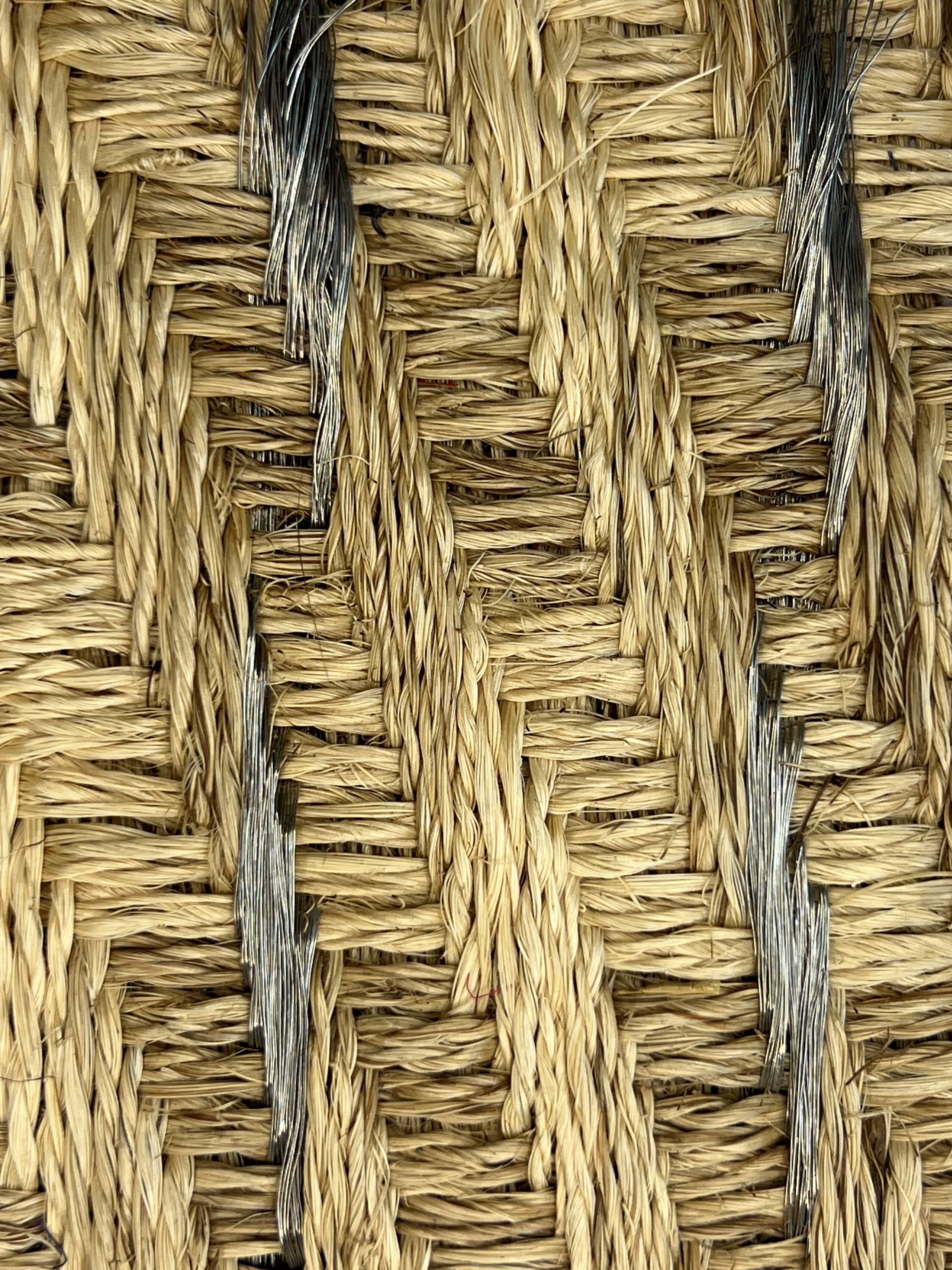 Natural Seagrass With Blue-accent Vertical Weave Area Rug