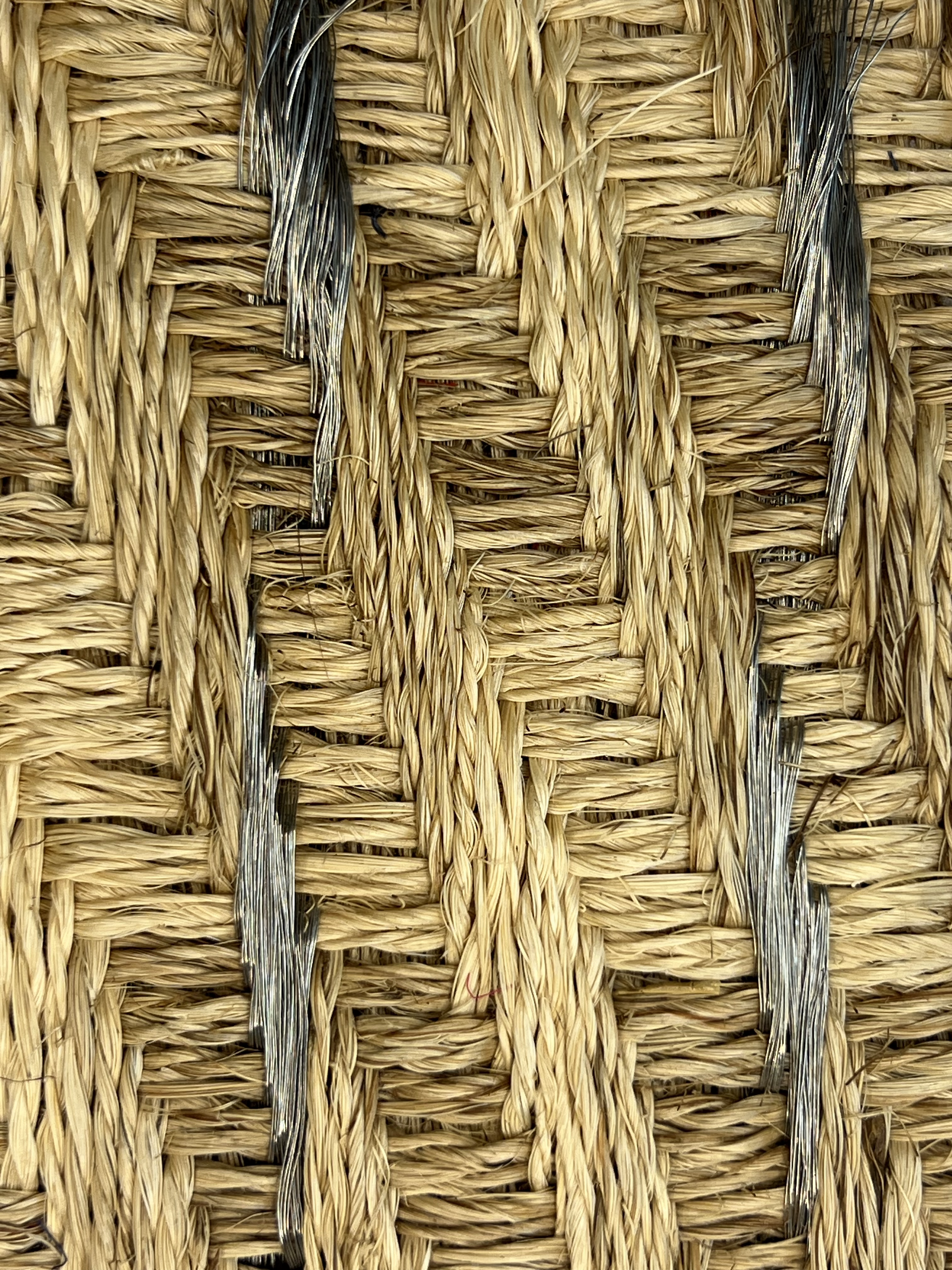 Natural Seagrass With Blue-accent Vertical Weave Area Rug