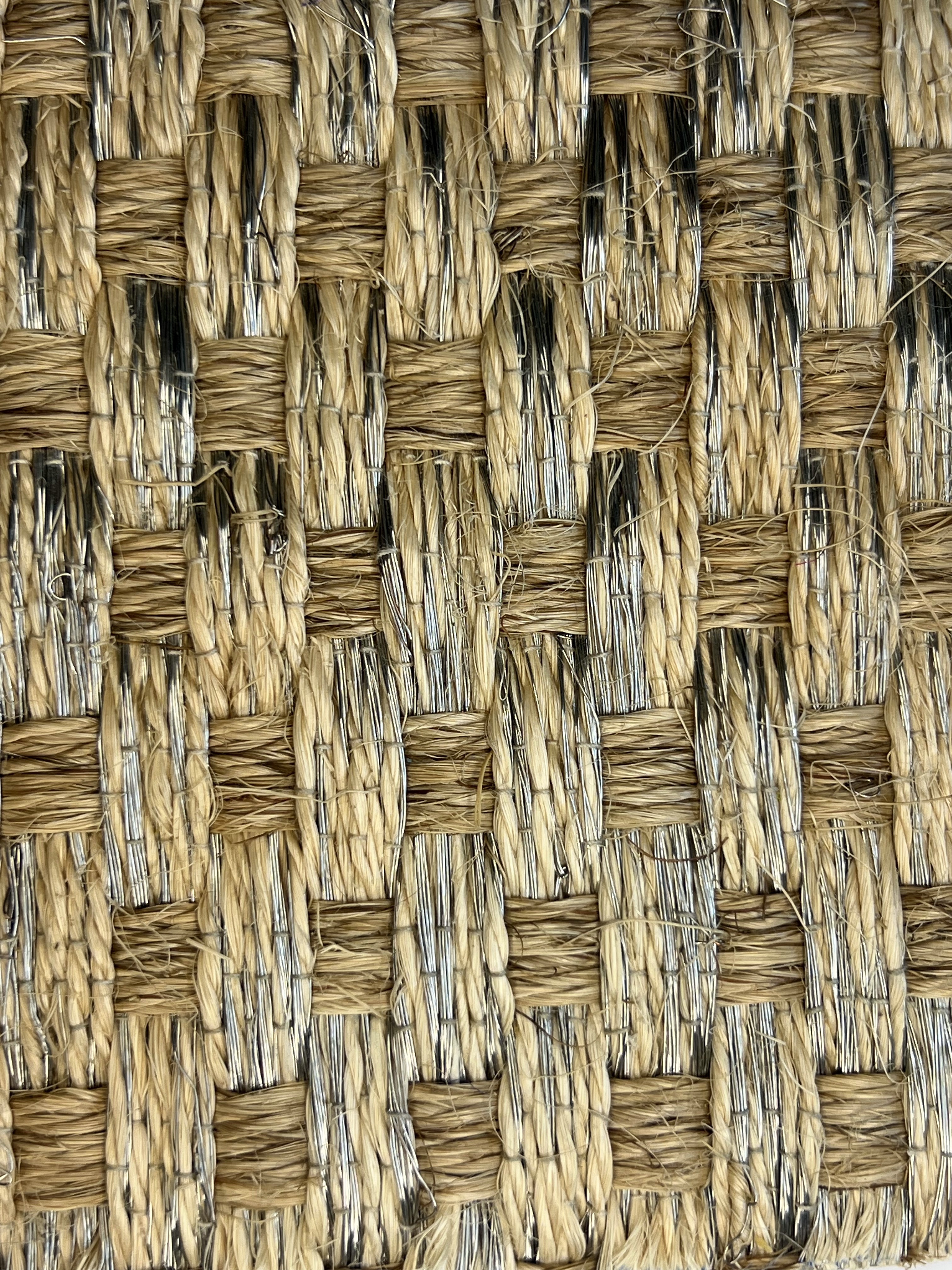Natural Tan and Grey Basketweave Area Rug