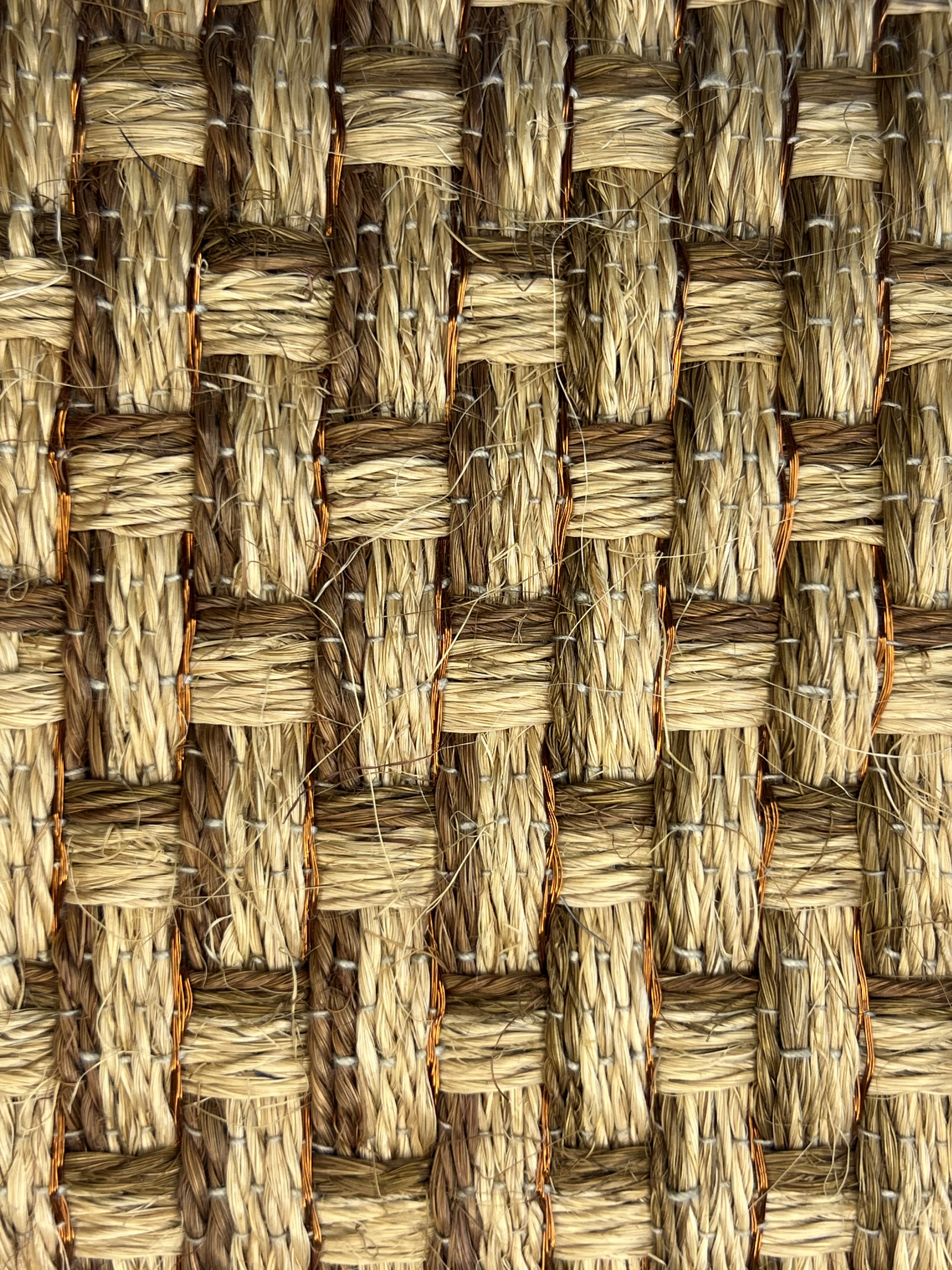 Brown and Tan Chunky Basketweave Area Rug