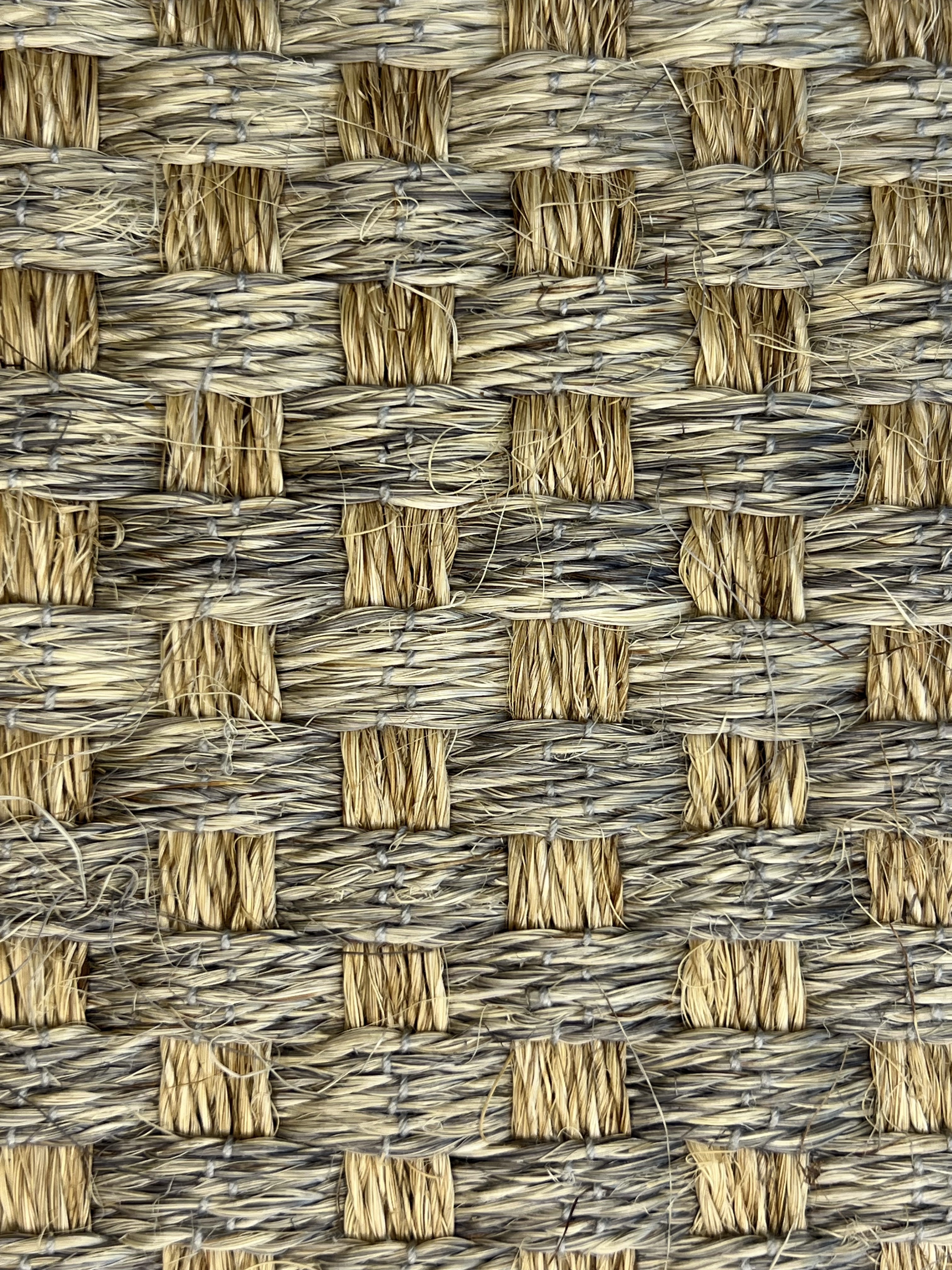 Natural Tan and Grey Basketweave Area Rug