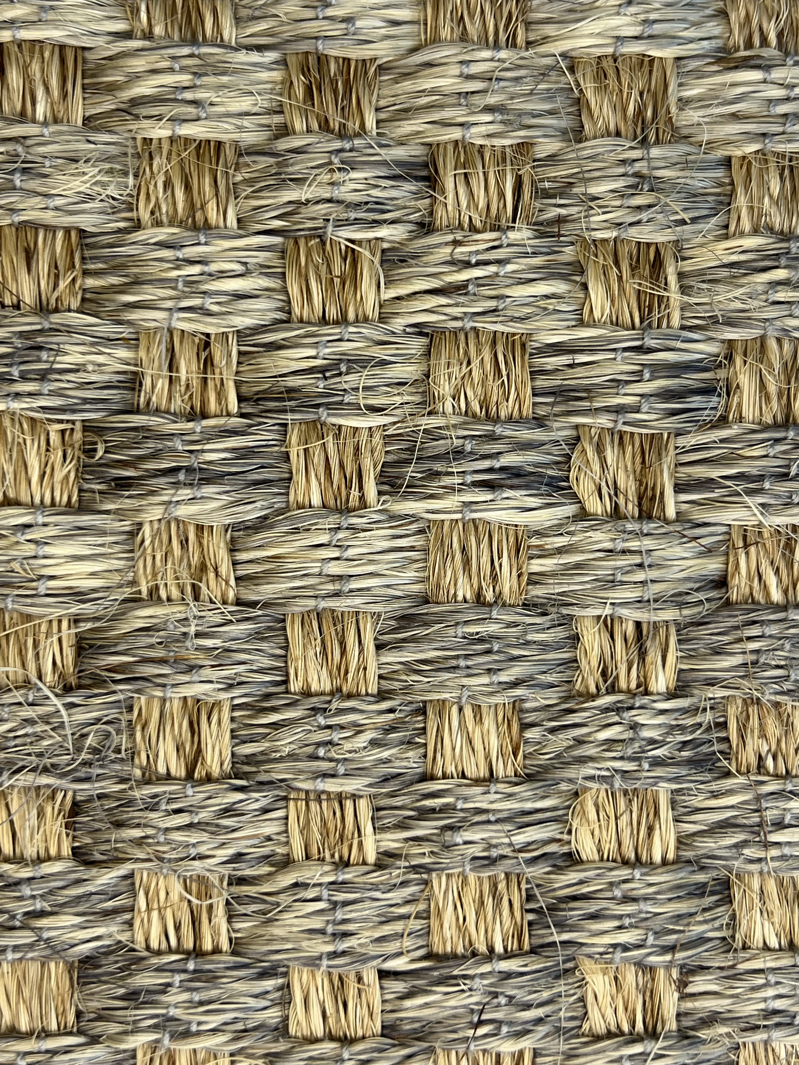 Natural Tan and Grey Basketweave Area Rug