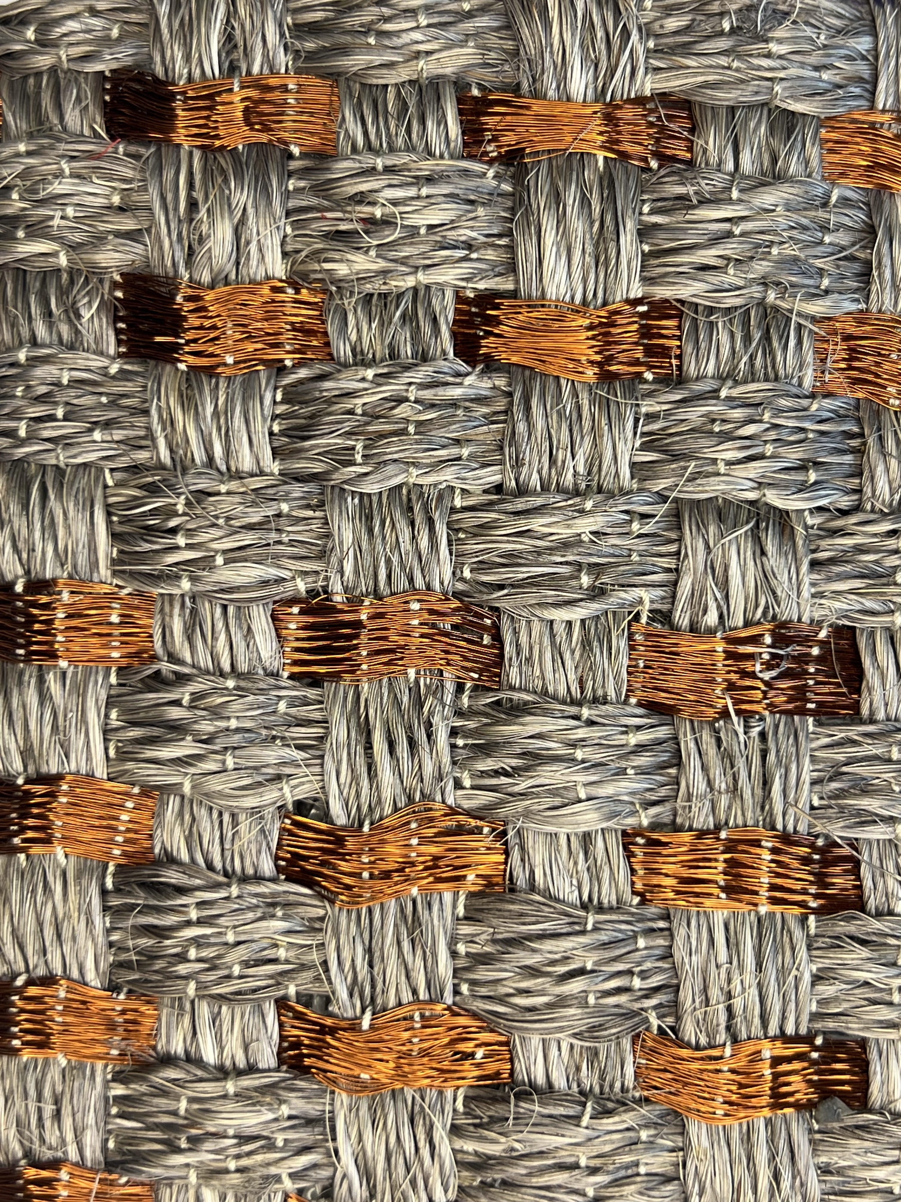 Grey and Copper Accent-block Weave Area Rug