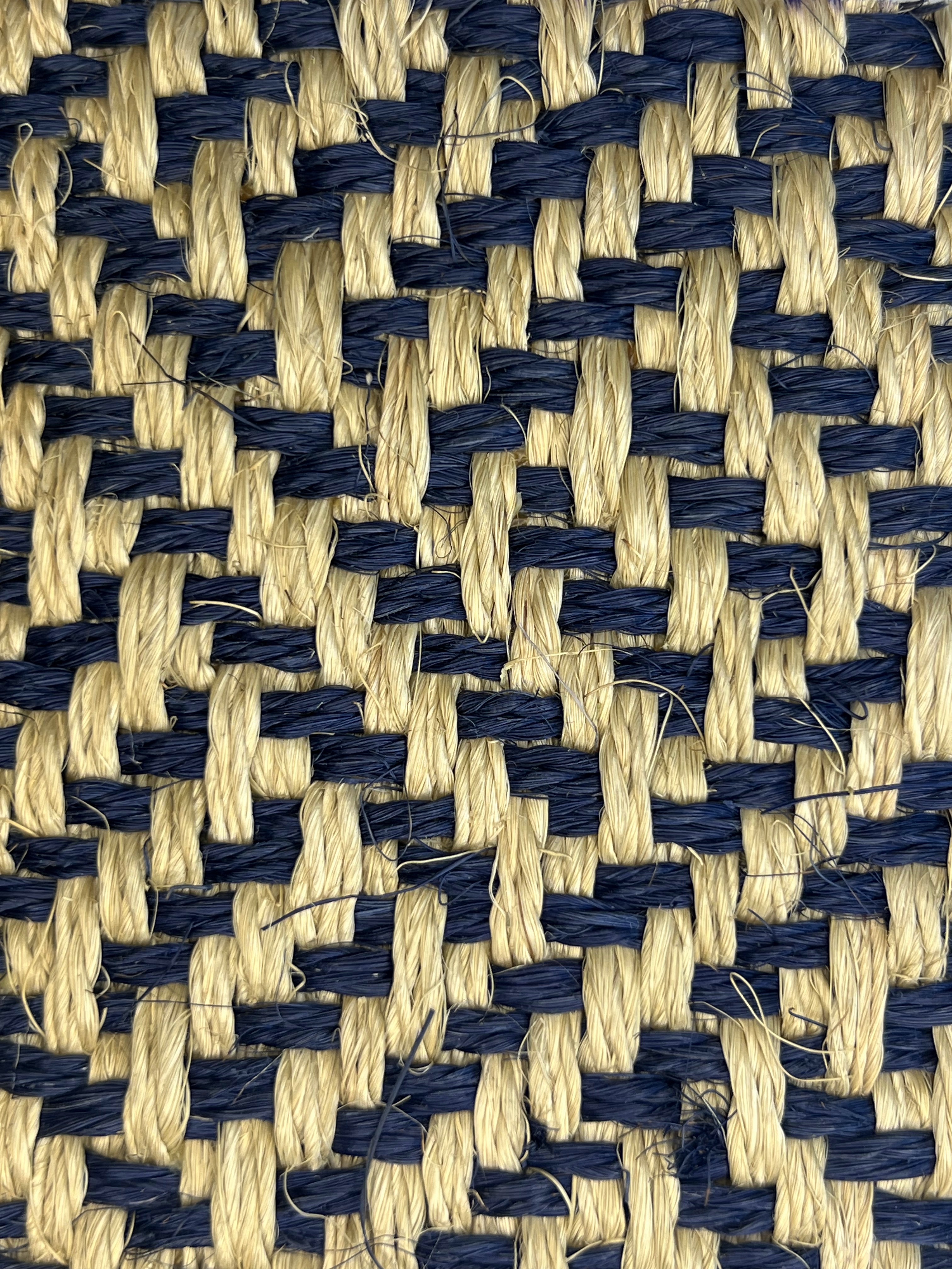 Navy Blue and Natural Chevron Herringbone Weave Area Rug