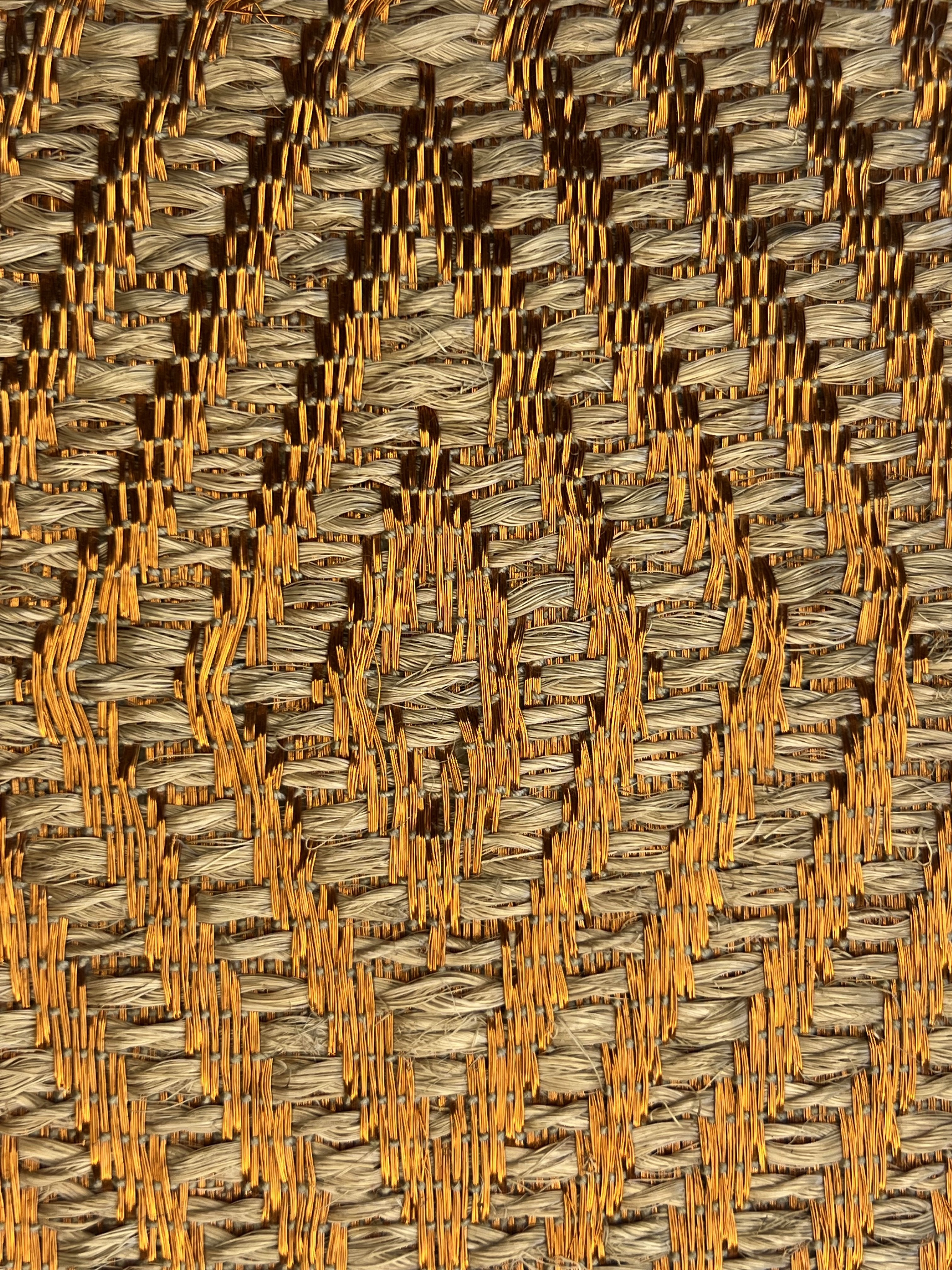 Orange-gold and Brown Diamond-lattice Weave Area Rug